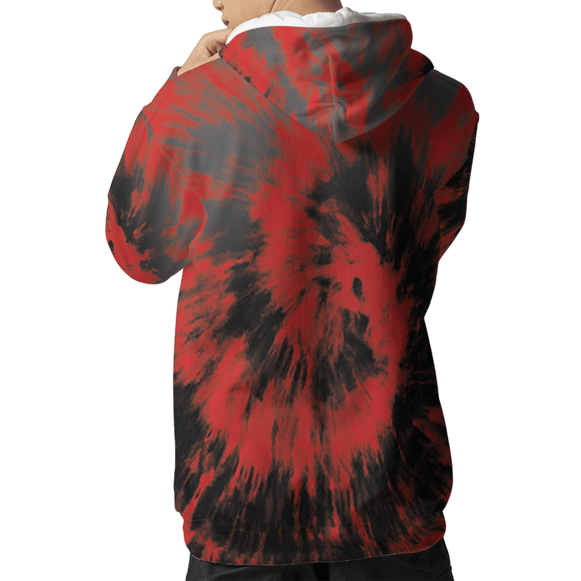 Bred Reimagined 4s Hoodie Match Tye Dye 3D All-Over Print Spiral - NastyJamz