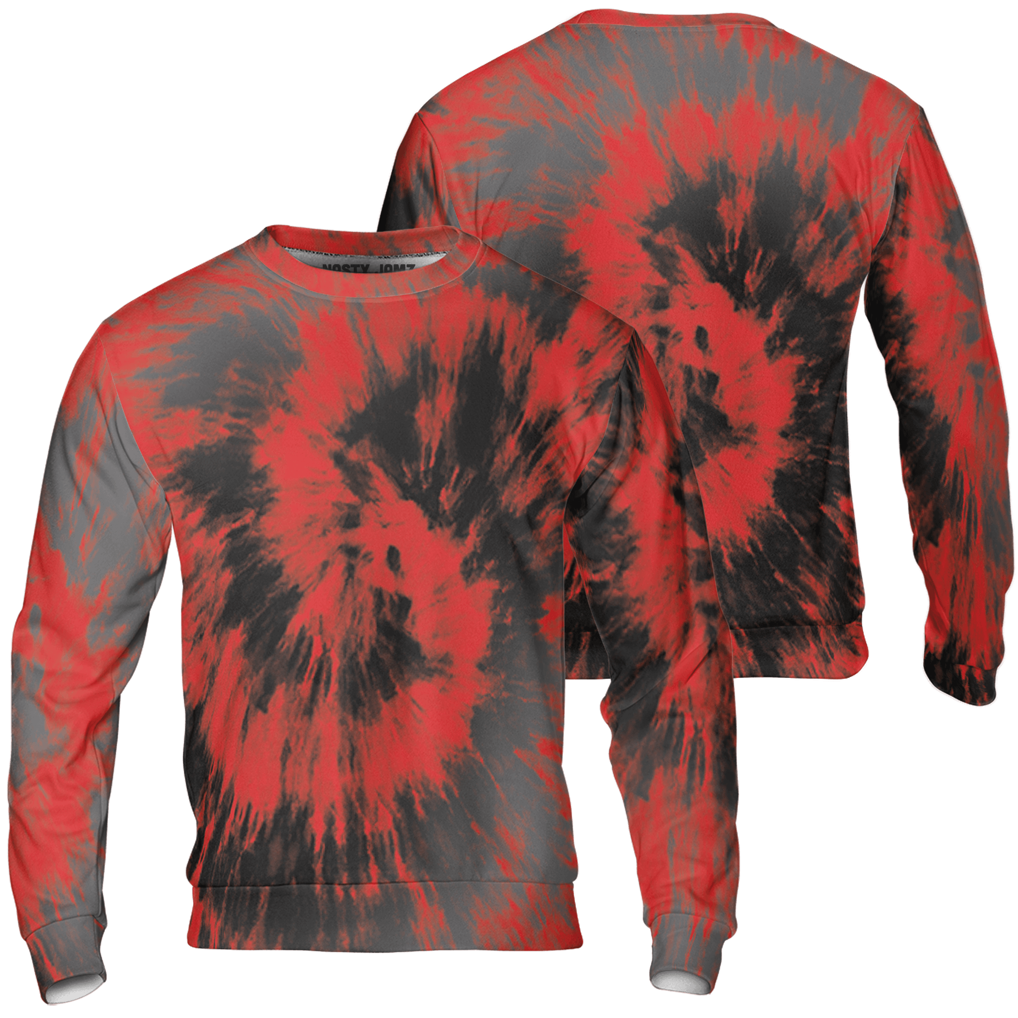 Bred Reimagined 4s Sweatshirt Match Tye Dye 3D All-Over Print Spiral - NastyJamz