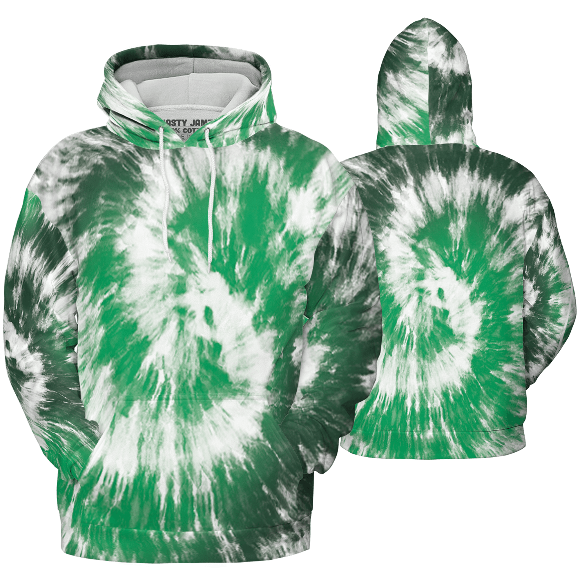 Lucky Green 5s Hoodie Match Tye Dye 3D All-Over Print Spiral - NastyJamz