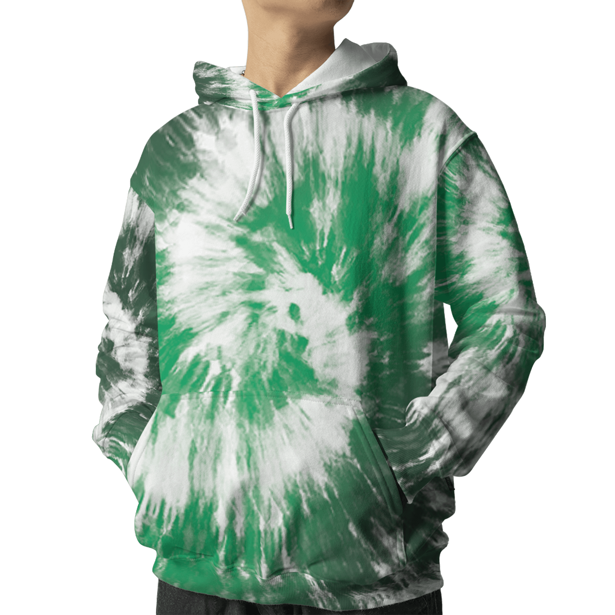 Lucky Green 5s Hoodie Match Tye Dye 3D All-Over Print Spiral - NastyJamz