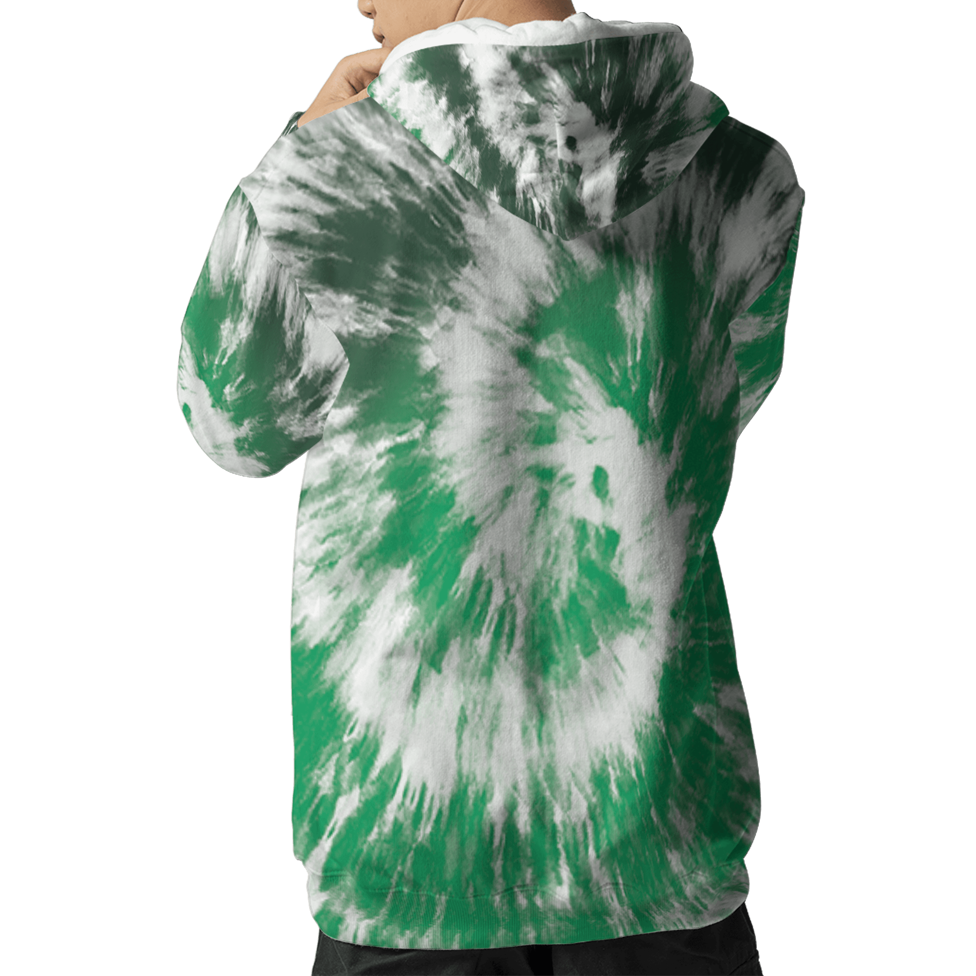 Lucky Green 5s Hoodie Match Tye Dye 3D All-Over Print Spiral - NastyJamz