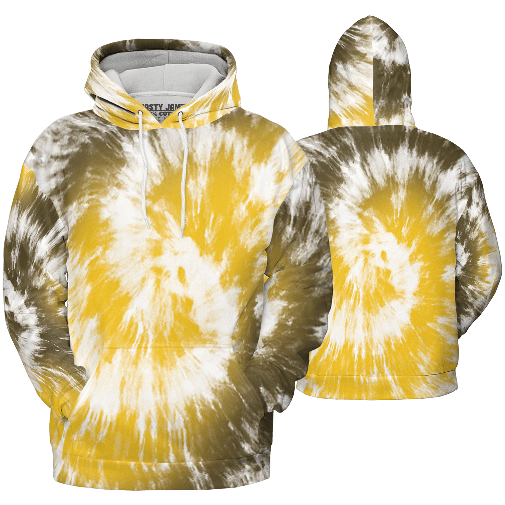 Yellow Ochre 6s Hoodie Match Tye Dye 3D All-Over Print Spiral - NastyJamz