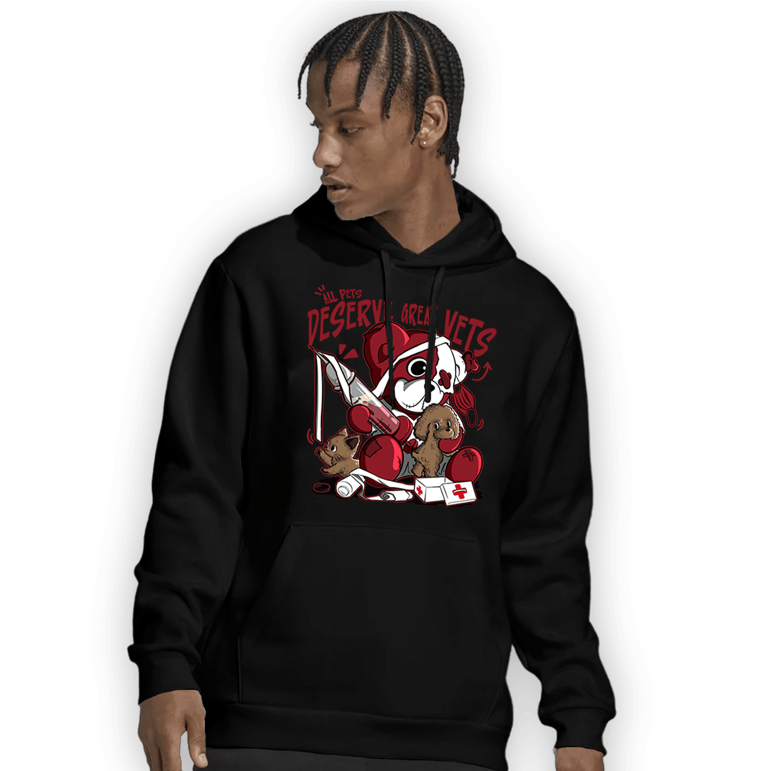 Cherry 12s Hoodie Match Veterinary BER - NastyJamz