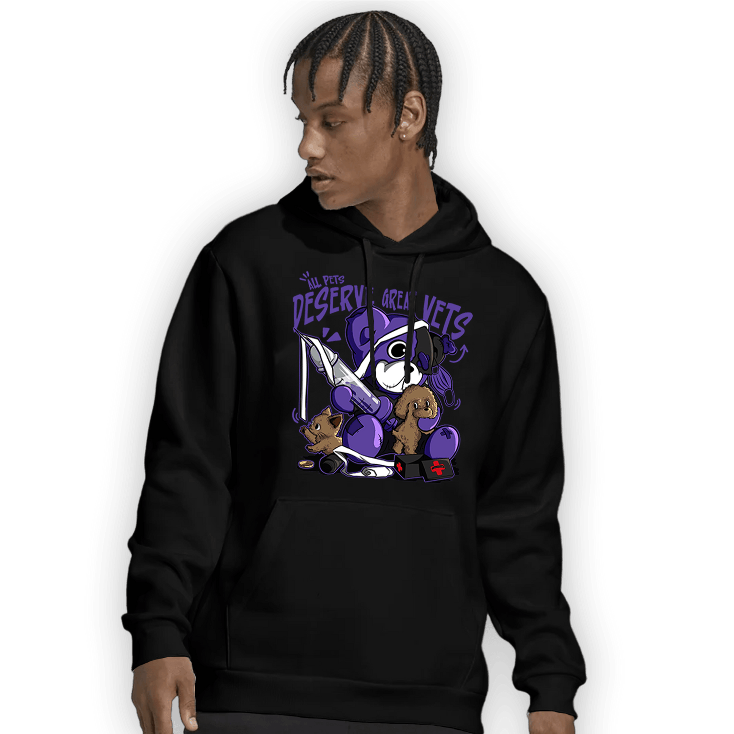 Field Purple 12s Hoodie Match Veterinary BER - NastyJamz
