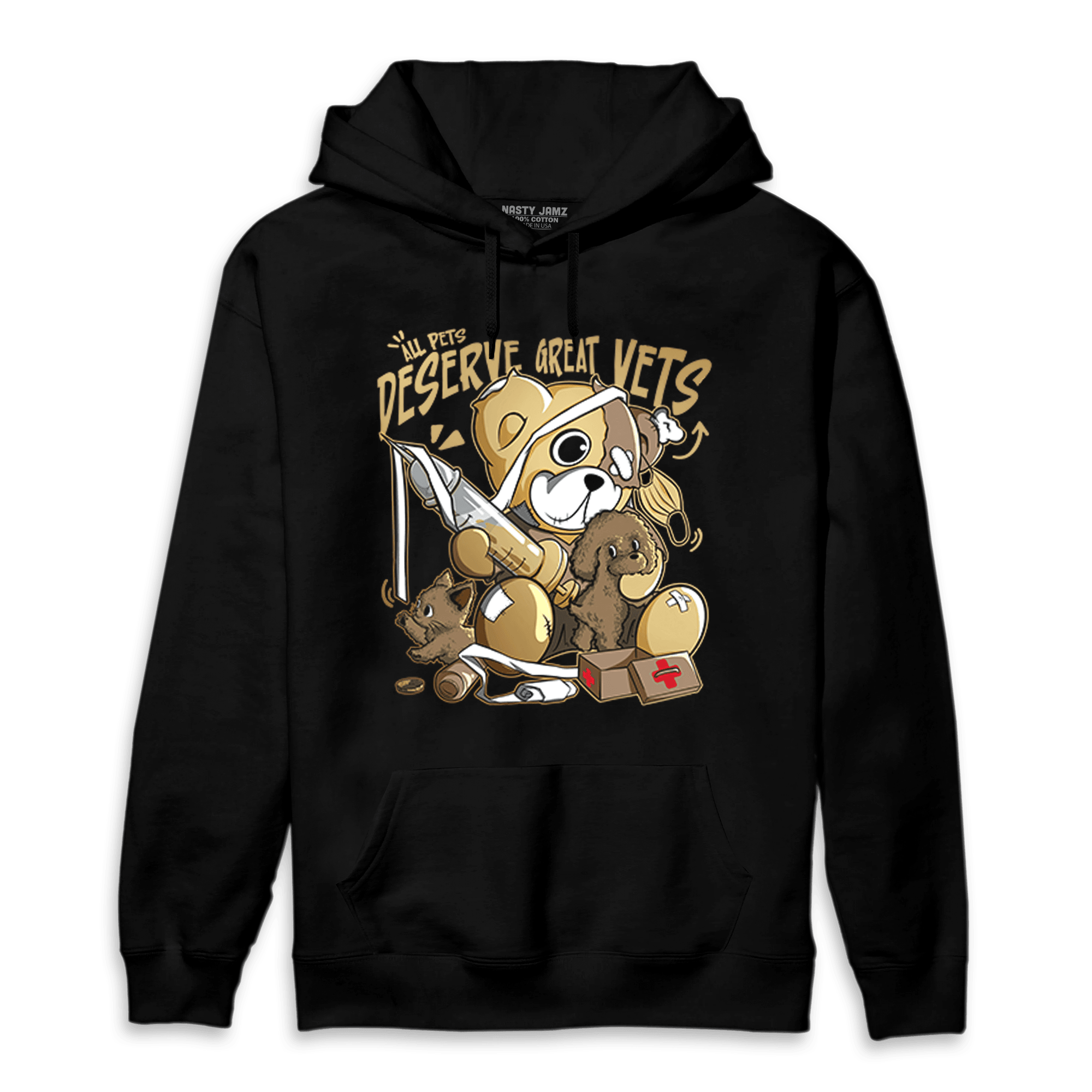 High OG Metallic Gold 1s Hoodie Match Veterinary BER - NastyJamz