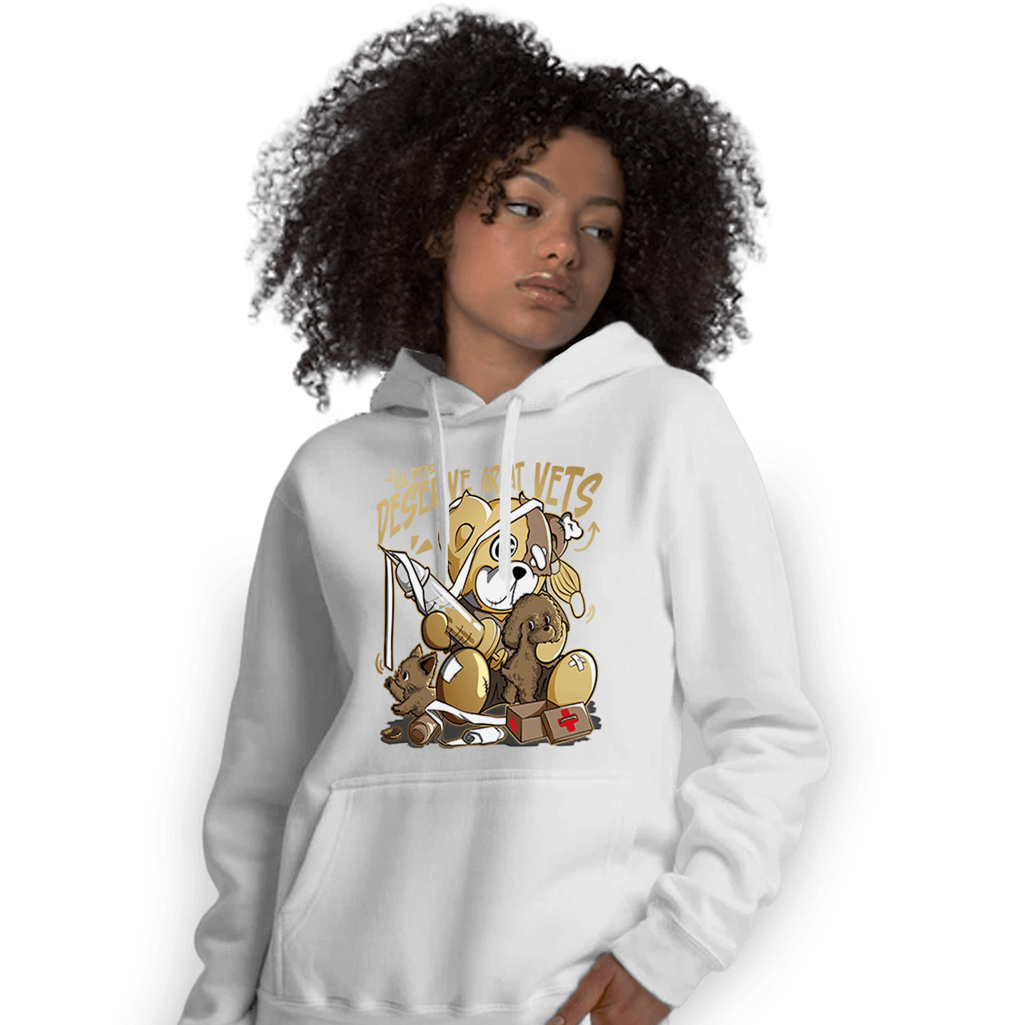 High OG Metallic Gold 1s Hoodie Match Veterinary BER - NastyJamz