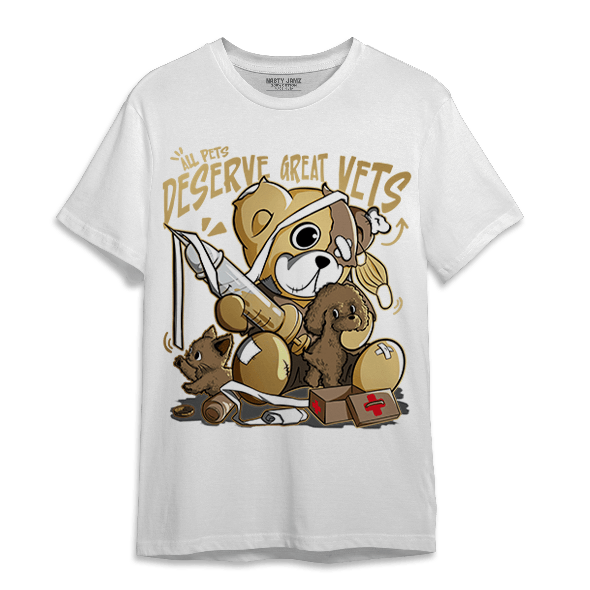 High OG Metallic Gold 1s T Shirt Match Veterinary BER - NastyJamz