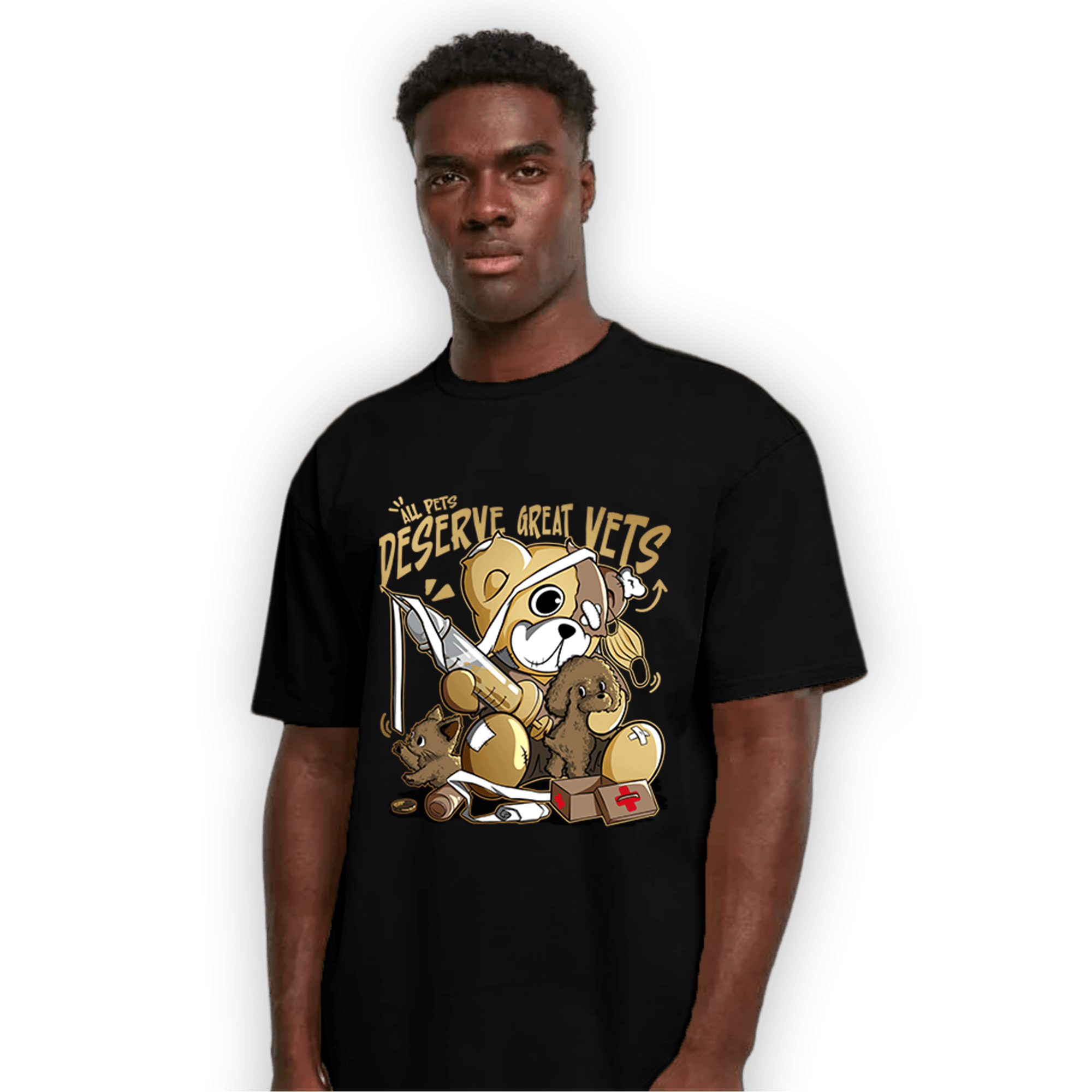 High OG Metallic Gold 1s T Shirt Match Veterinary BER - NastyJamz