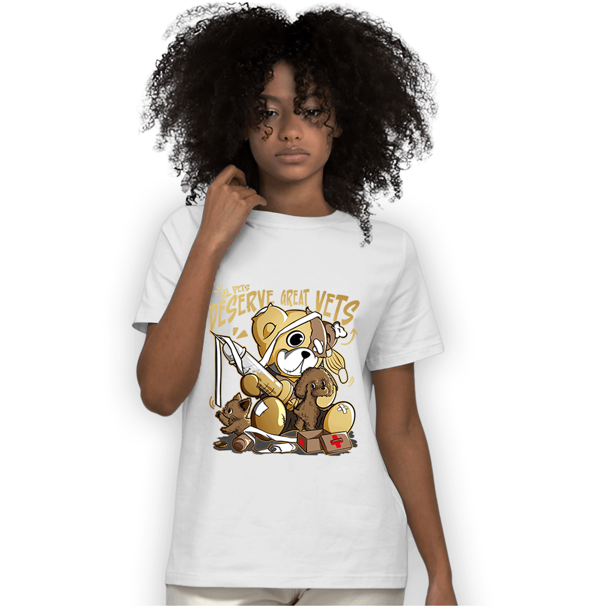 High OG Metallic Gold 1s T Shirt Match Veterinary BER - NastyJamz