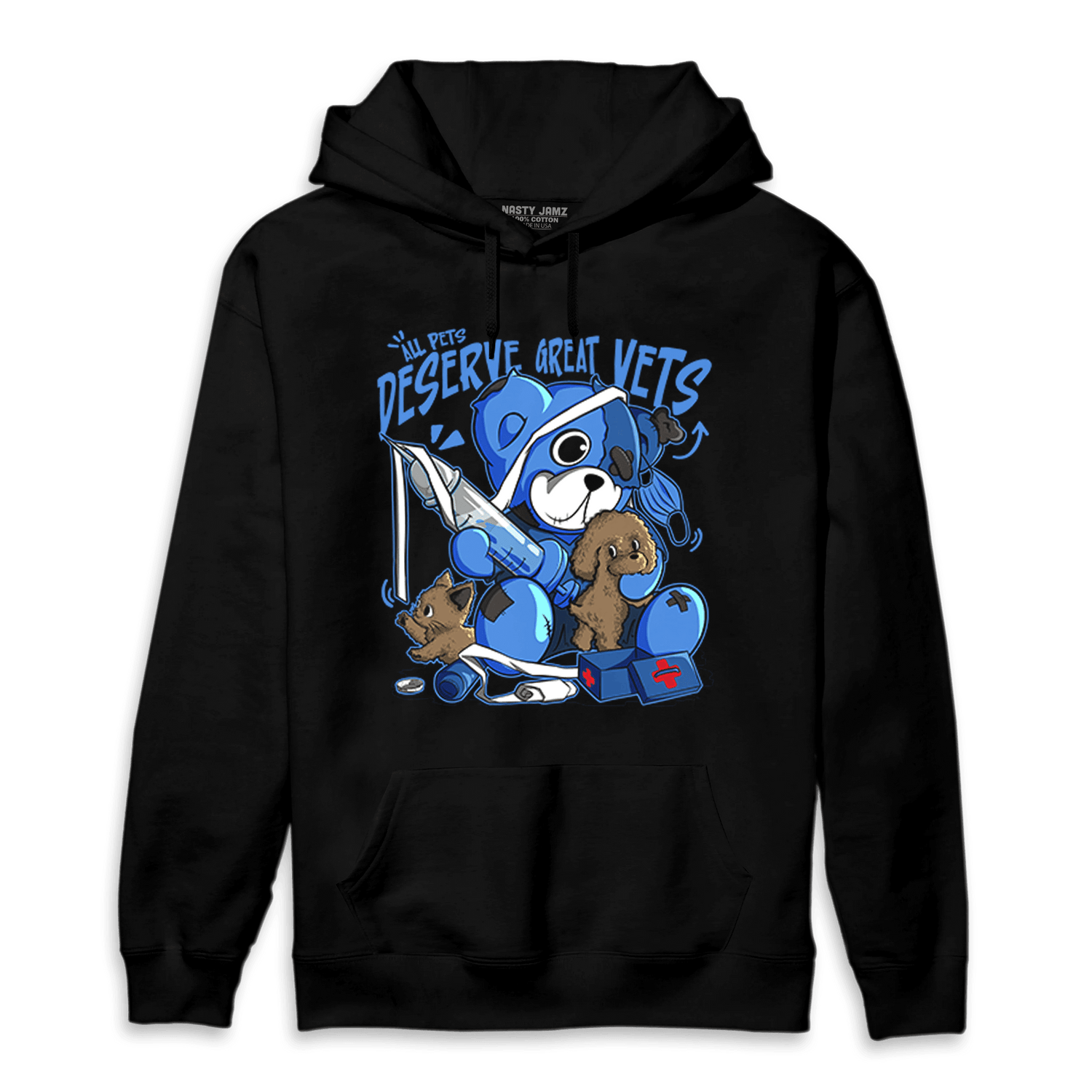 University Blue Toe 1s Hoodie Match Veterinary BER - NastyJamz