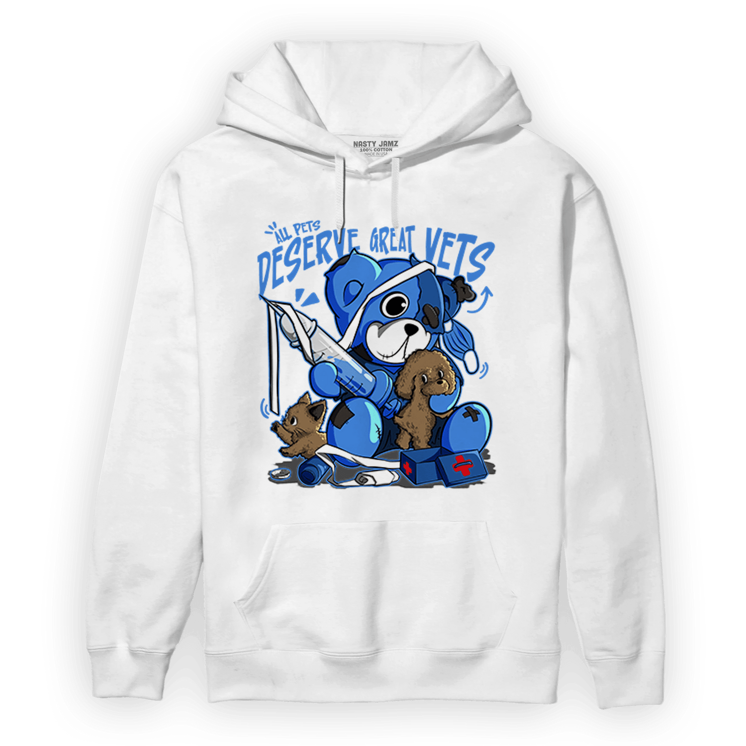 University Blue Toe 1s Hoodie Match Veterinary BER - NastyJamz