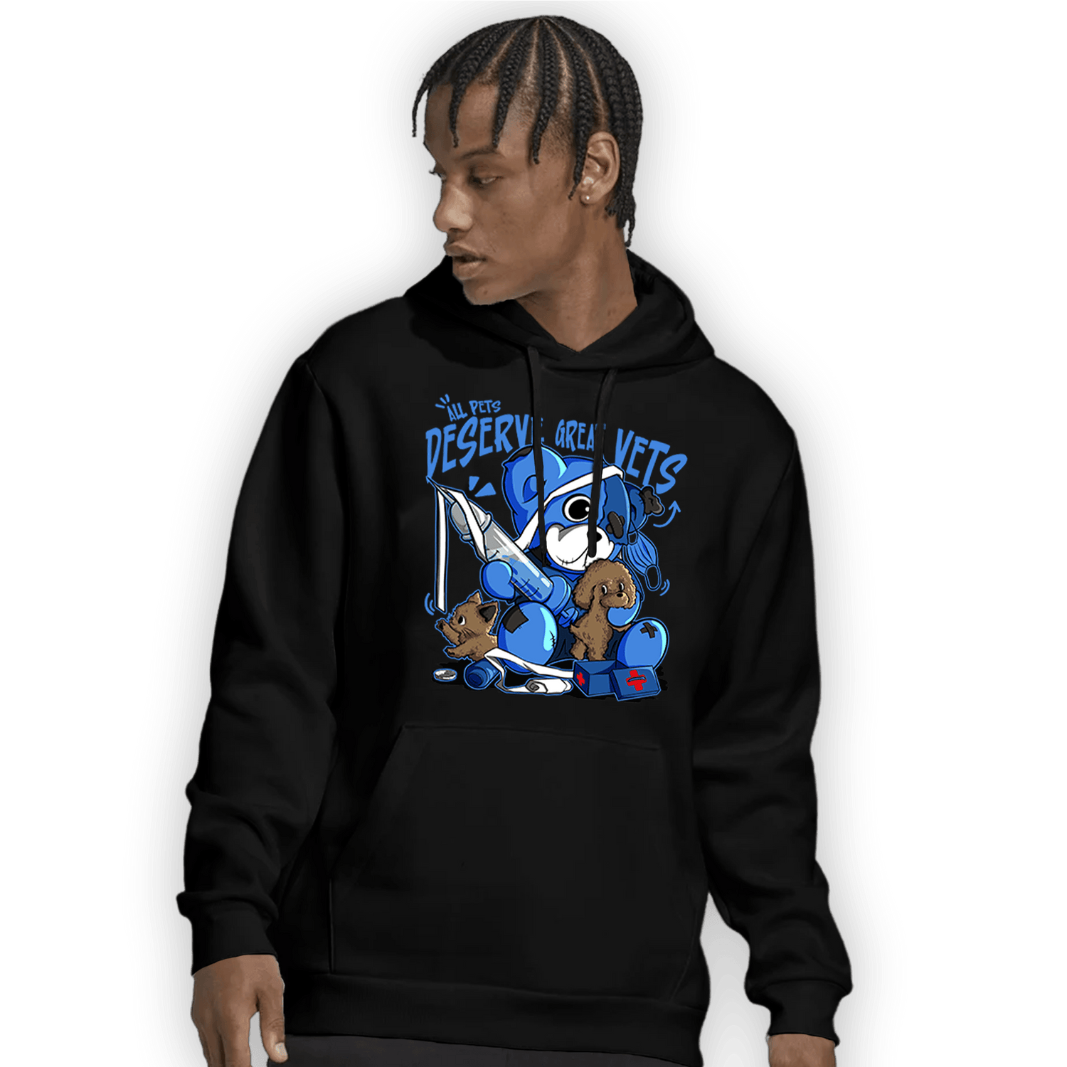 University Blue Toe 1s Hoodie Match Veterinary BER - NastyJamz