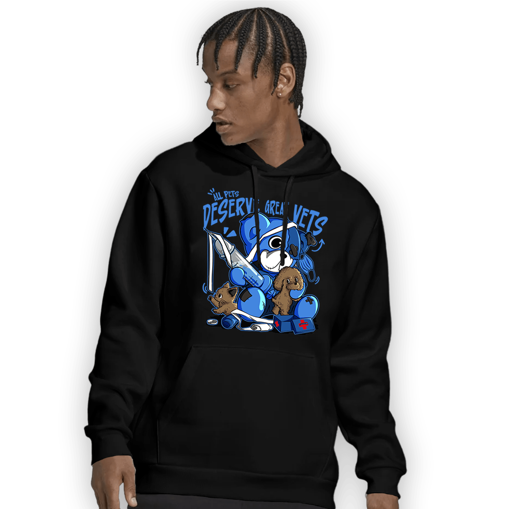 University Blue Toe 1s Hoodie Match Veterinary BER - NastyJamz