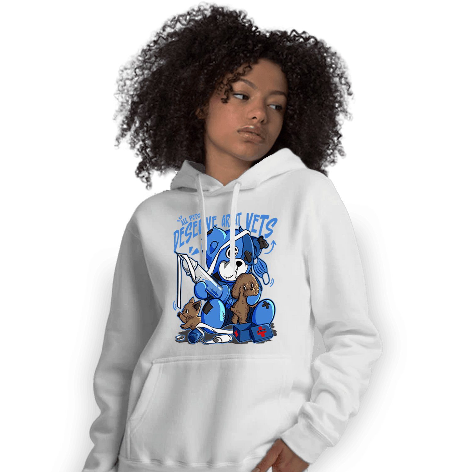 University Blue Toe 1s Hoodie Match Veterinary BER - NastyJamz
