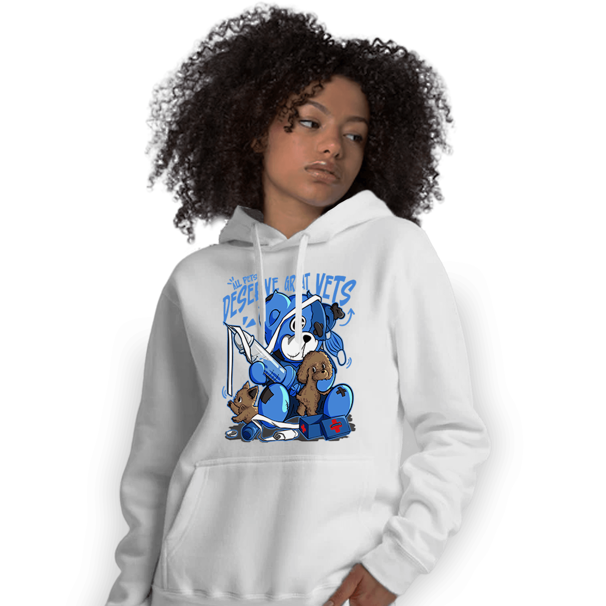 University Blue Toe 1s Hoodie Match Veterinary BER - NastyJamz