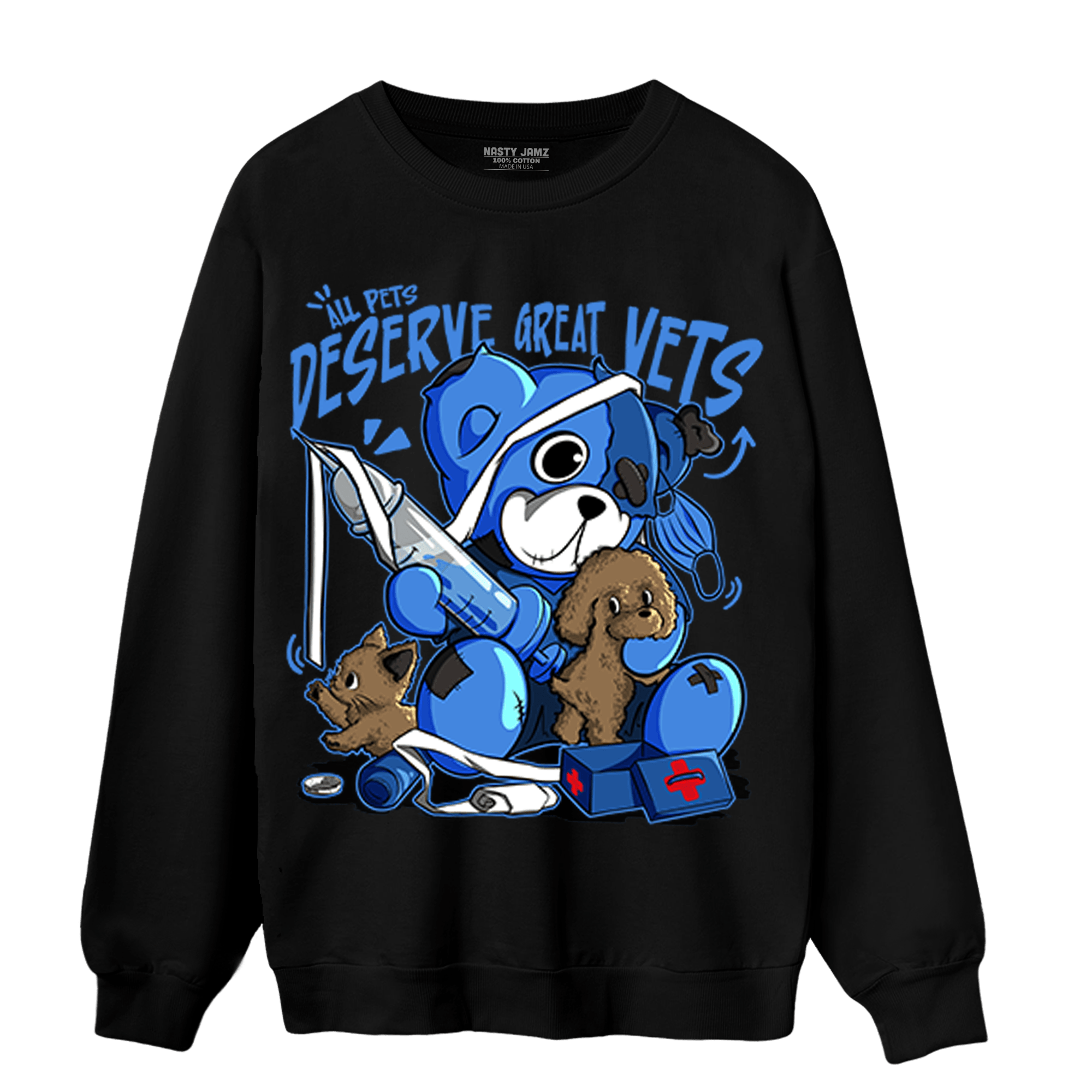 University Blue Toe 1s Sweatshirt Match Veterinary BER - NastyJamz
