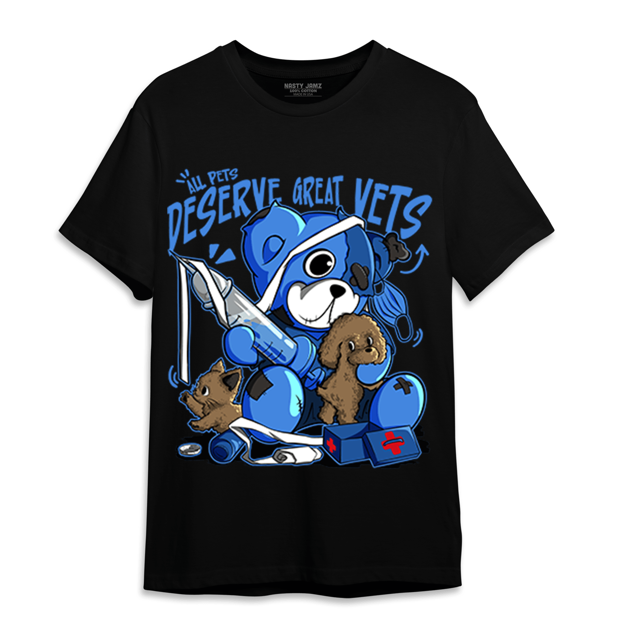 University Blue Toe 1s T Shirt Match Veterinary BER - NastyJamz