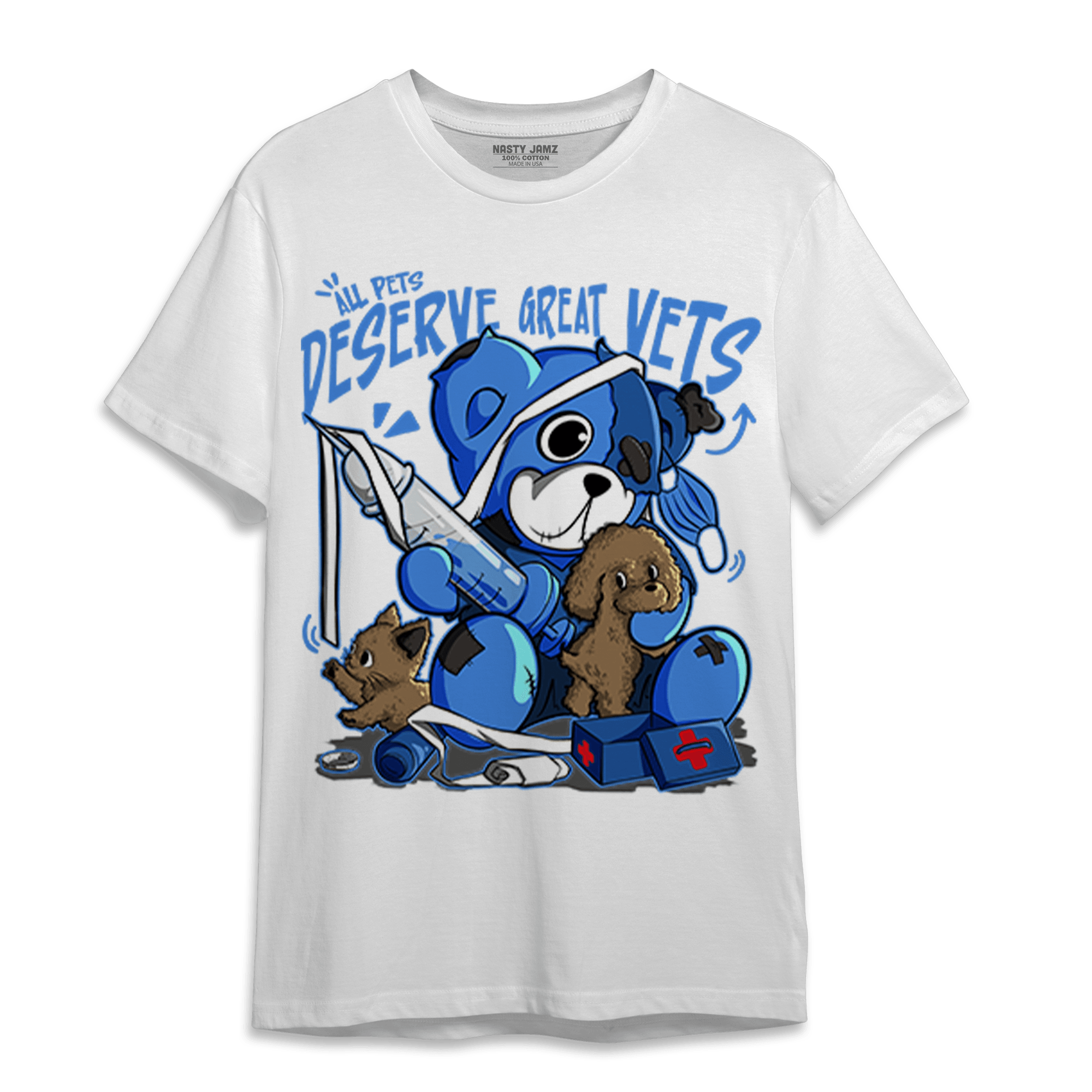 University Blue Toe 1s T Shirt Match Veterinary BER - NastyJamz
