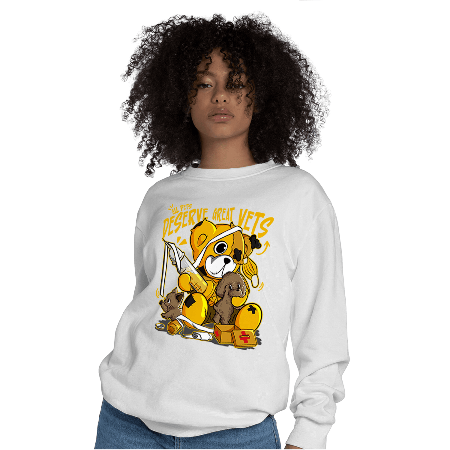 Yellow Ochre 1s Sweatshirt Match Veterinary BER - NastyJamz