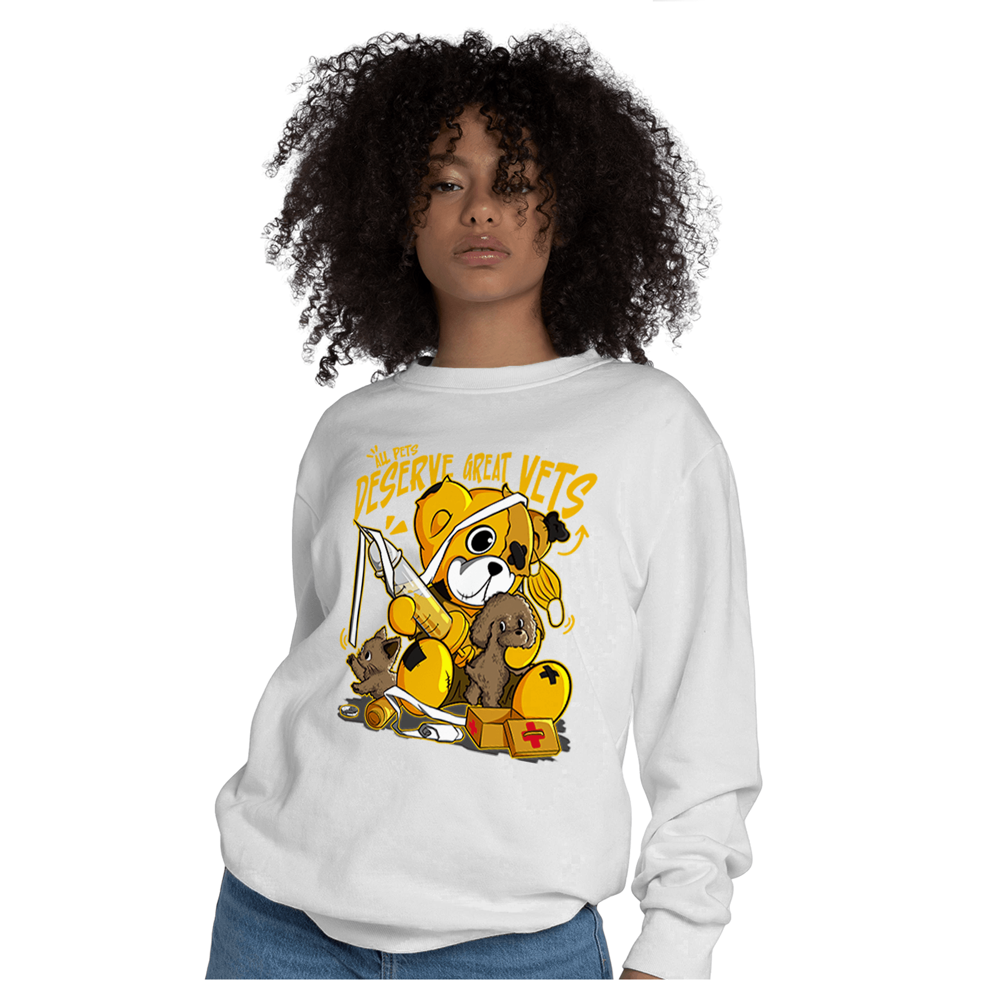 Yellow Ochre 1s Sweatshirt Match Veterinary BER - NastyJamz