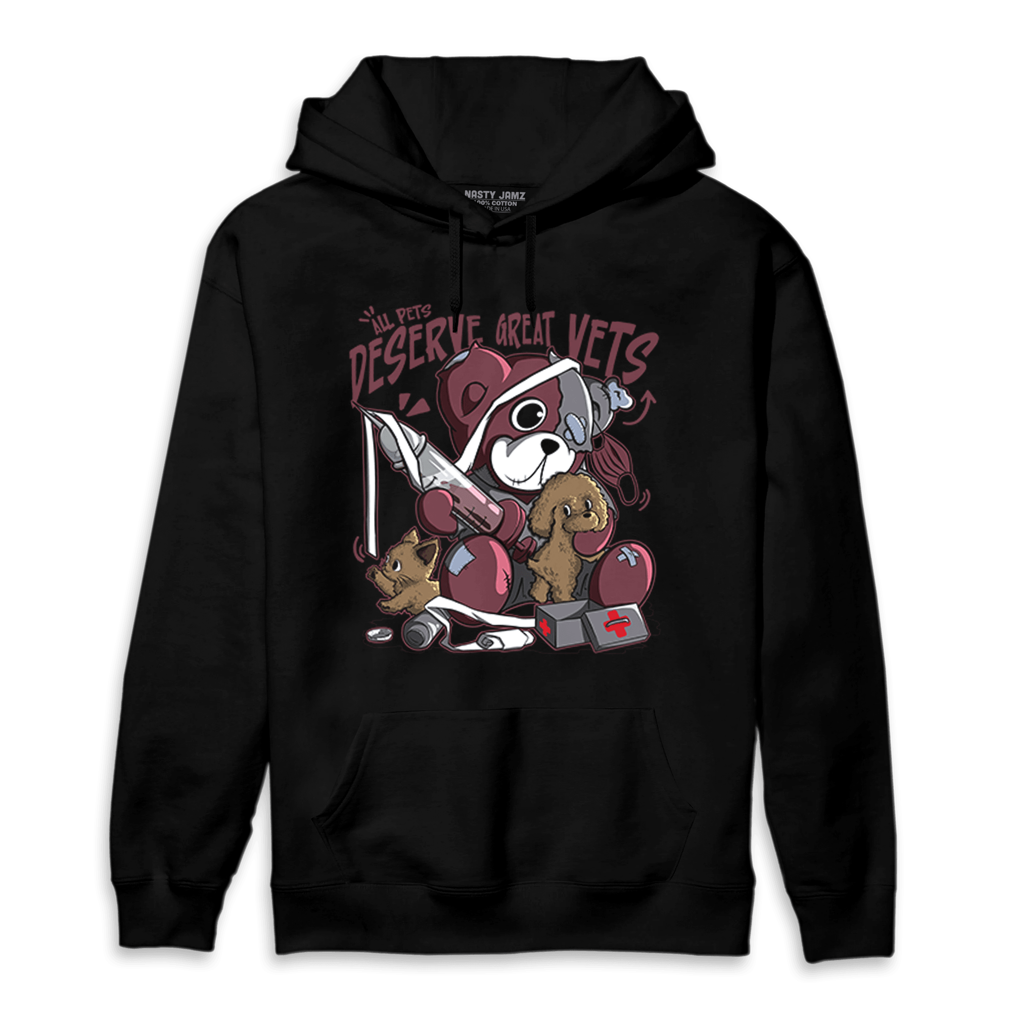 Burgundy 5s Hoodie Match Veterinary BER - NastyJamz