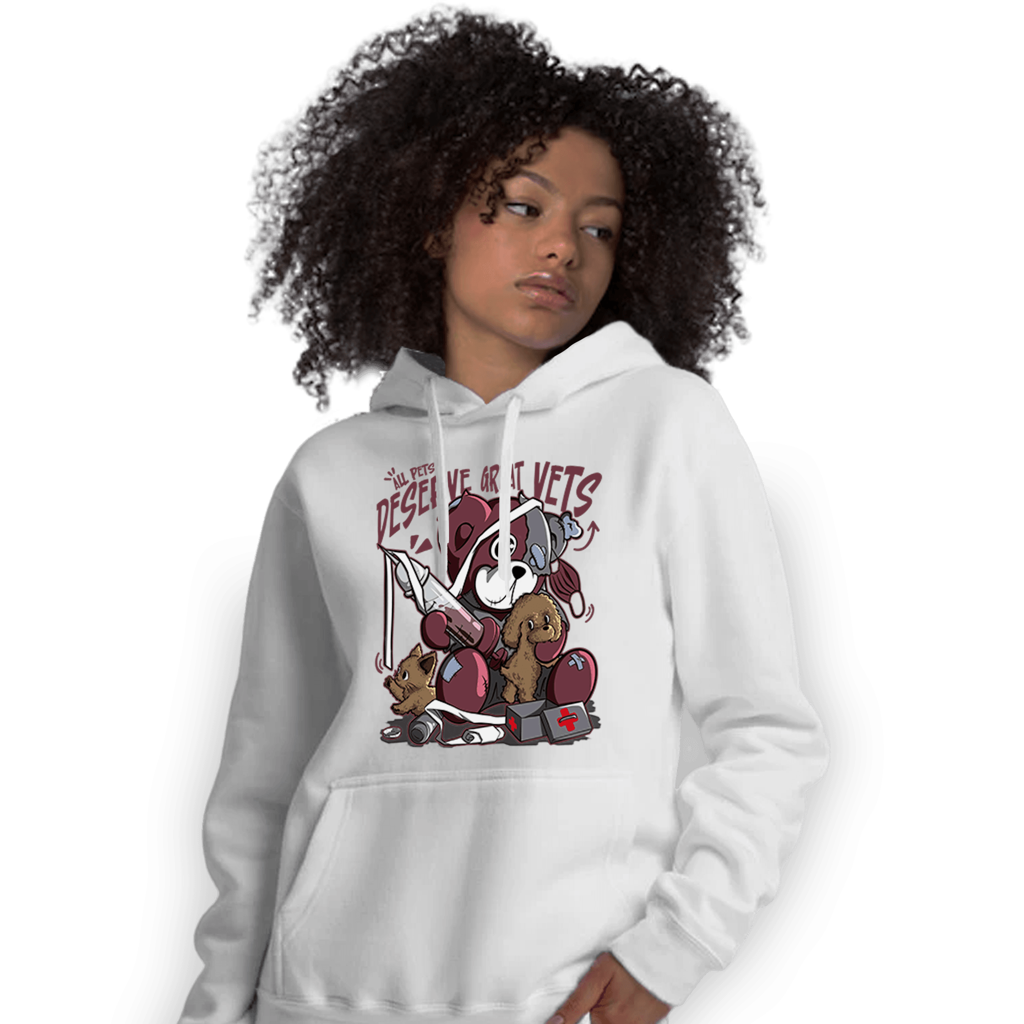 Burgundy 5s Hoodie Match Veterinary BER - NastyJamz