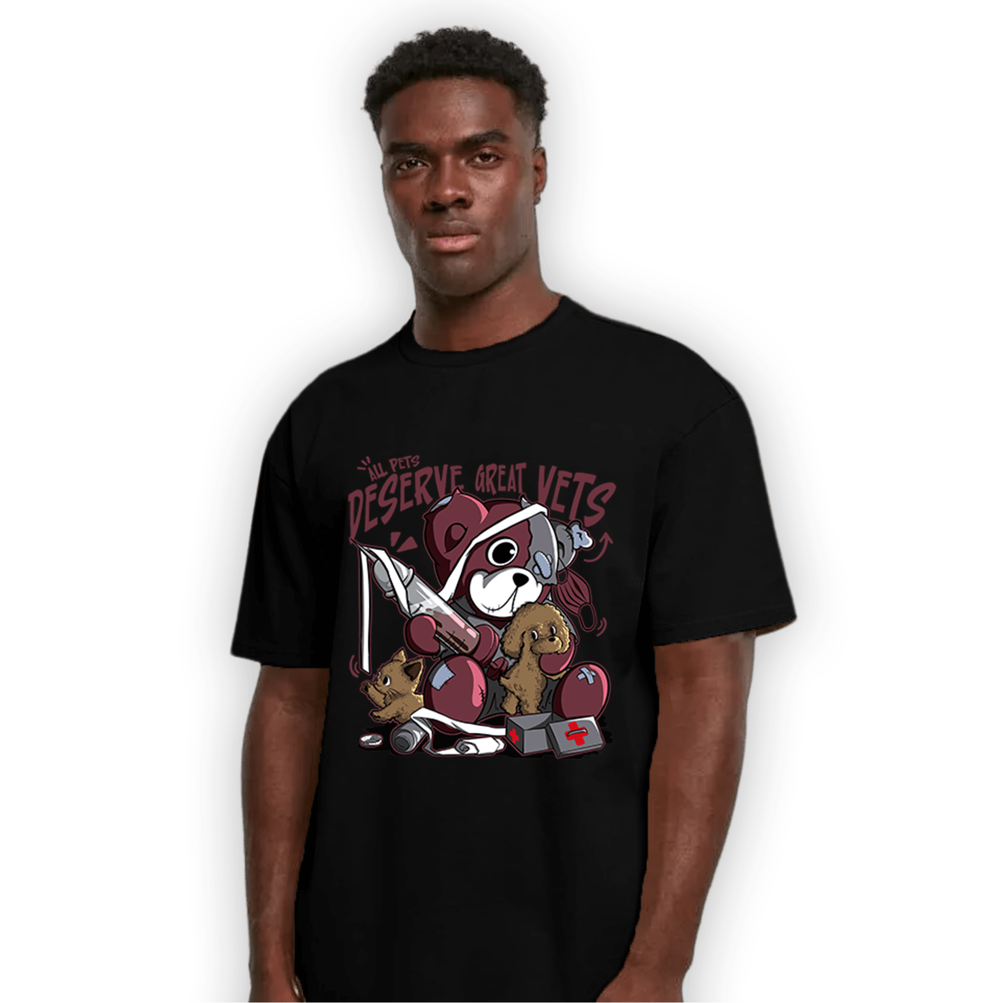 Burgundy 5s T Shirt Match Veterinary BER - NastyJamz