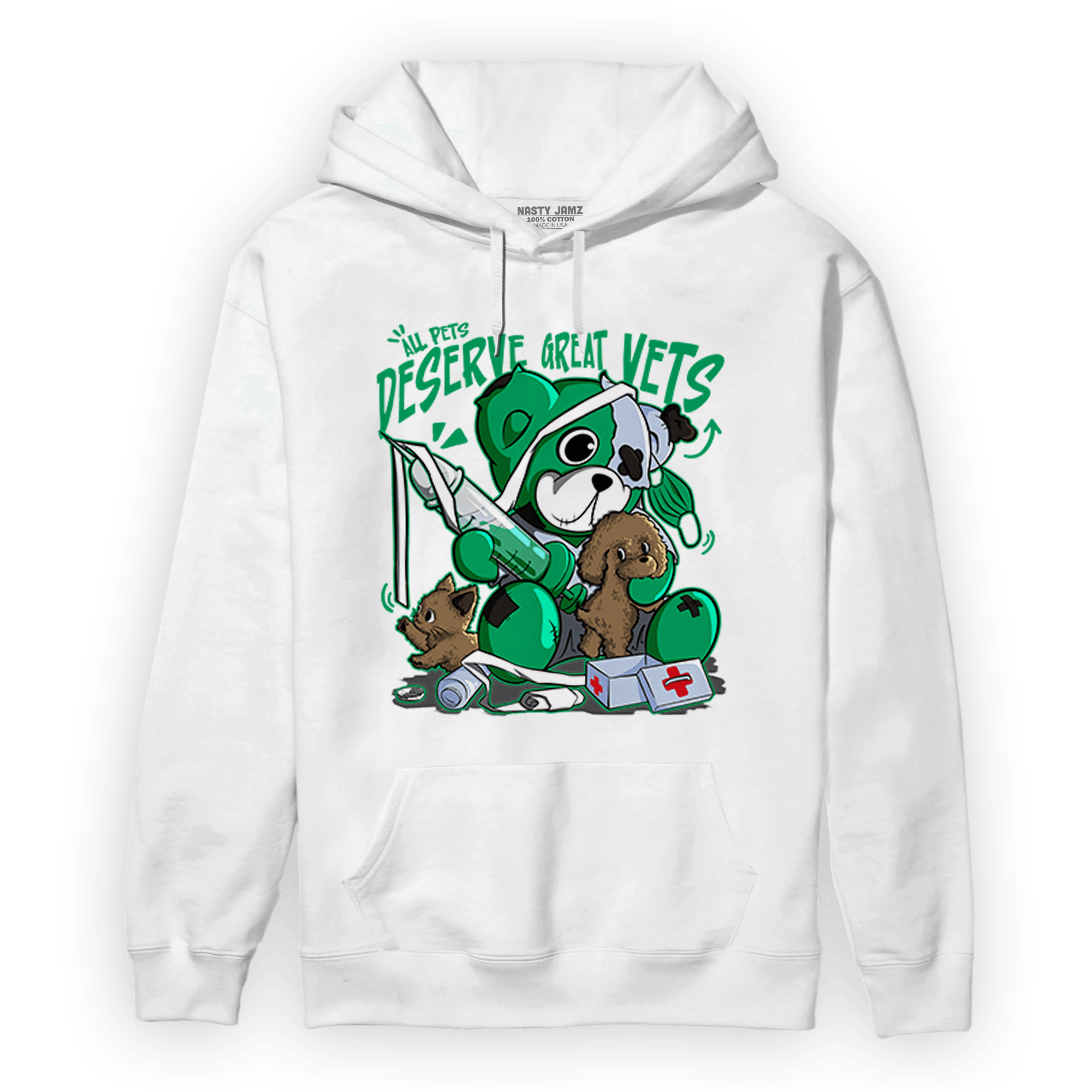 Lucky Green 5s Hoodie Match Veterinary BER - NastyJamz