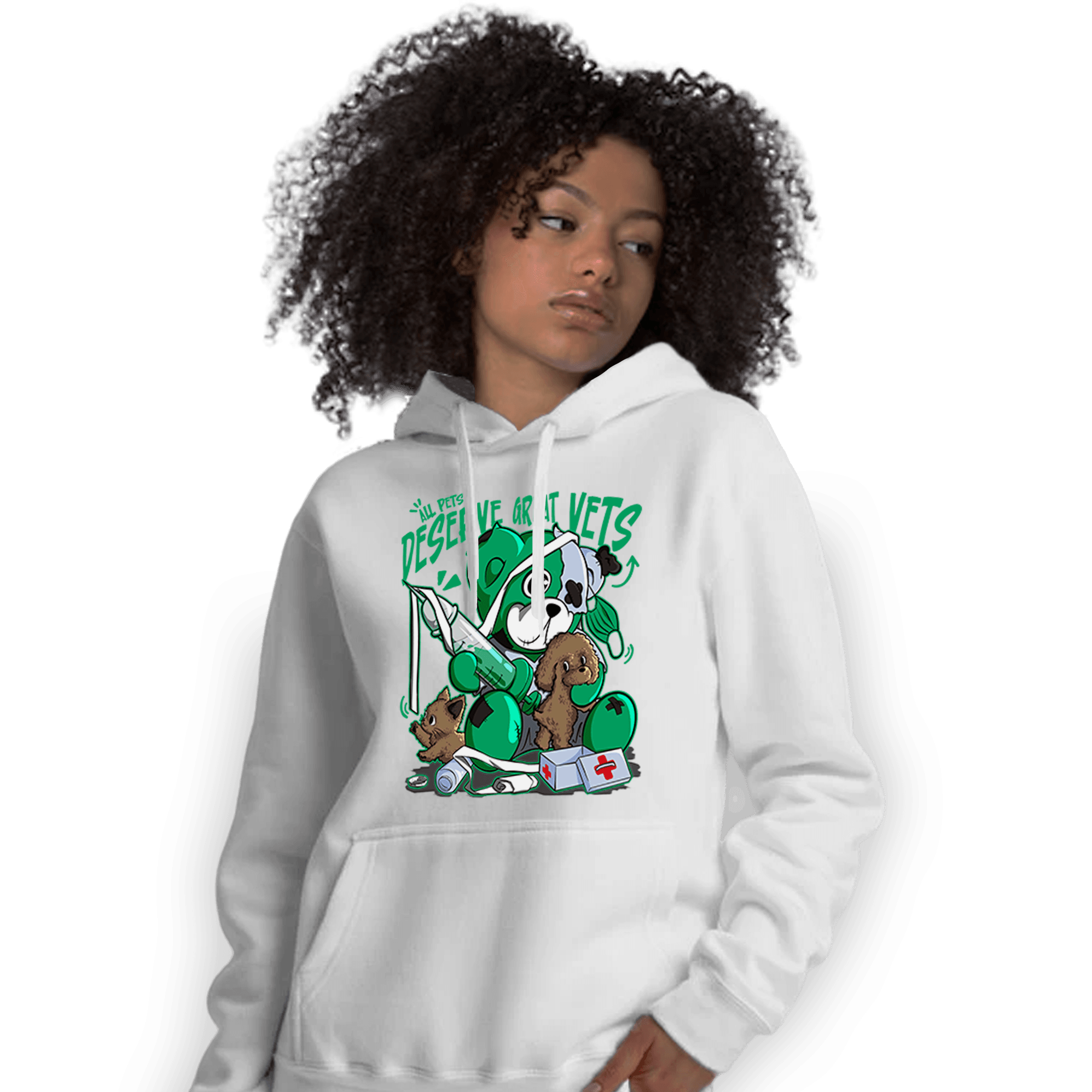 Lucky Green 5s Hoodie Match Veterinary BER - NastyJamz