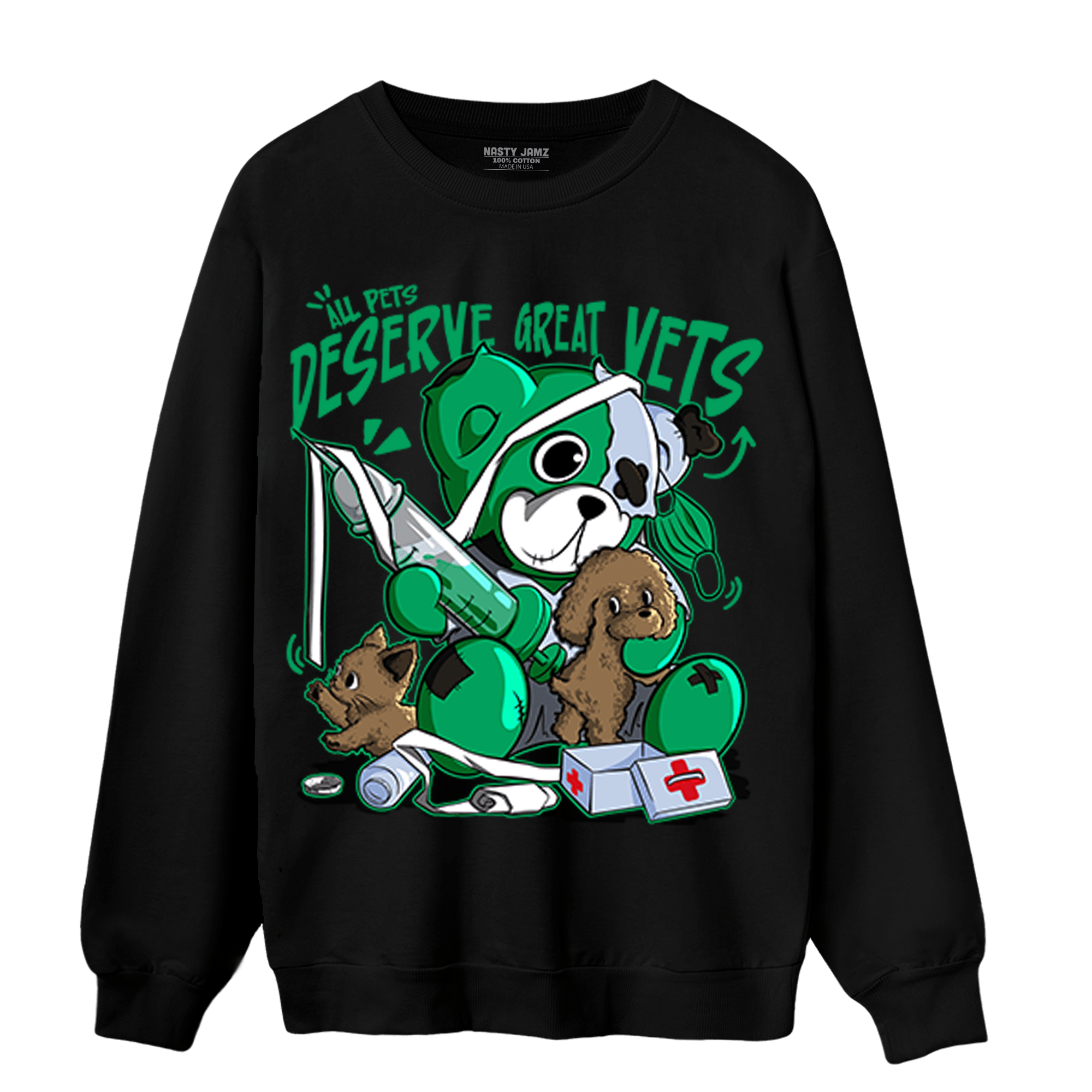 Lucky Green 5s Sweatshirt Match Veterinary BER - NastyJamz