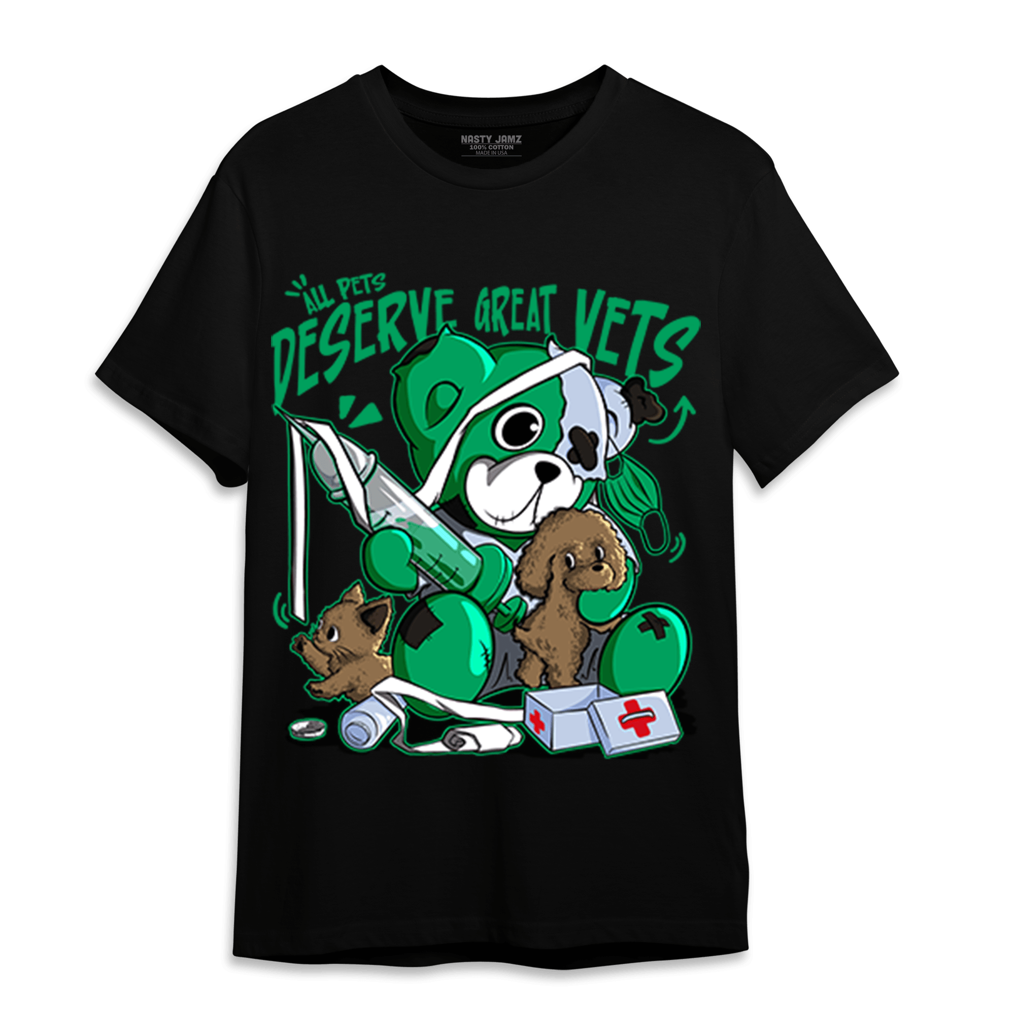 Lucky Green 5s T Shirt Match Veterinary BER - NastyJamz