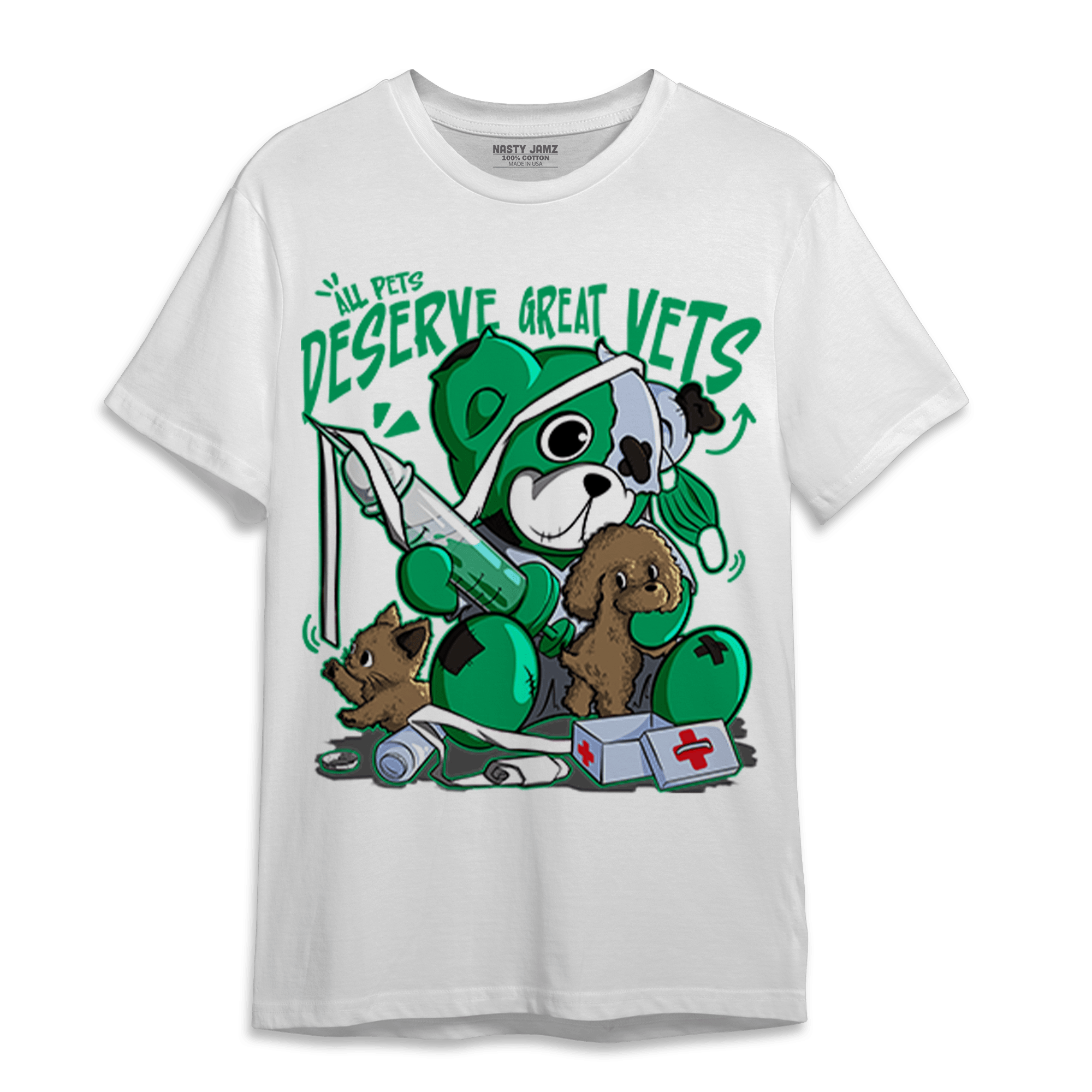 Lucky Green 5s T Shirt Match Veterinary BER - NastyJamz