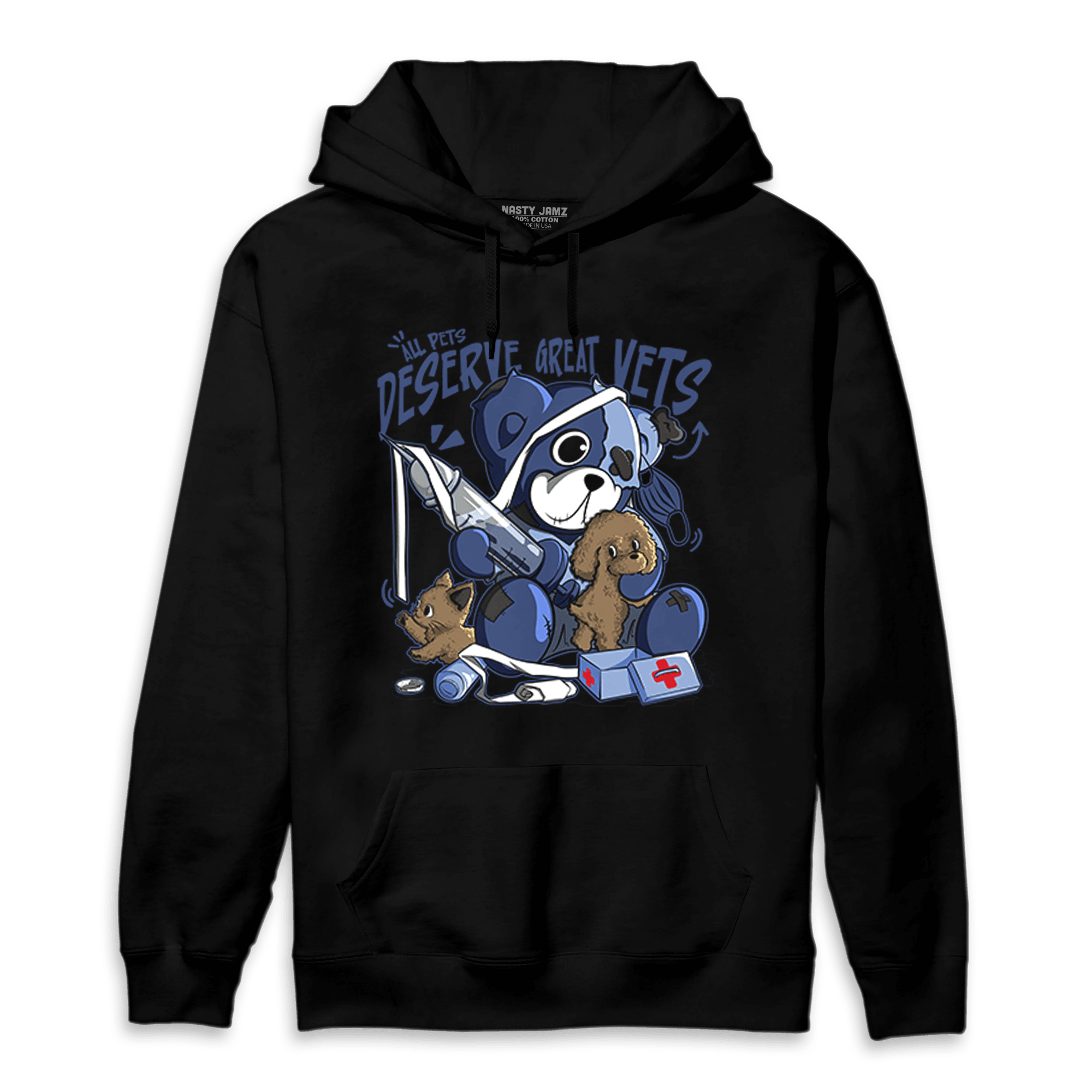 Midnight Navy 5s Hoodie Match Veterinary BER - NastyJamz