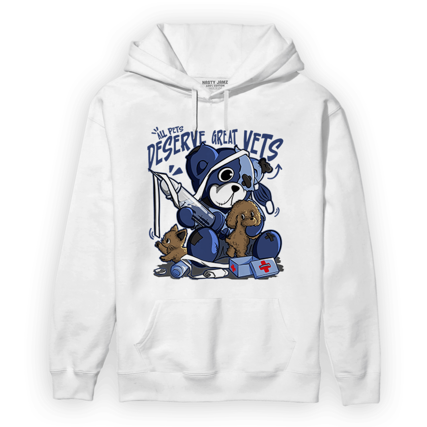 Midnight Navy 5s Hoodie Match Veterinary BER - NastyJamz
