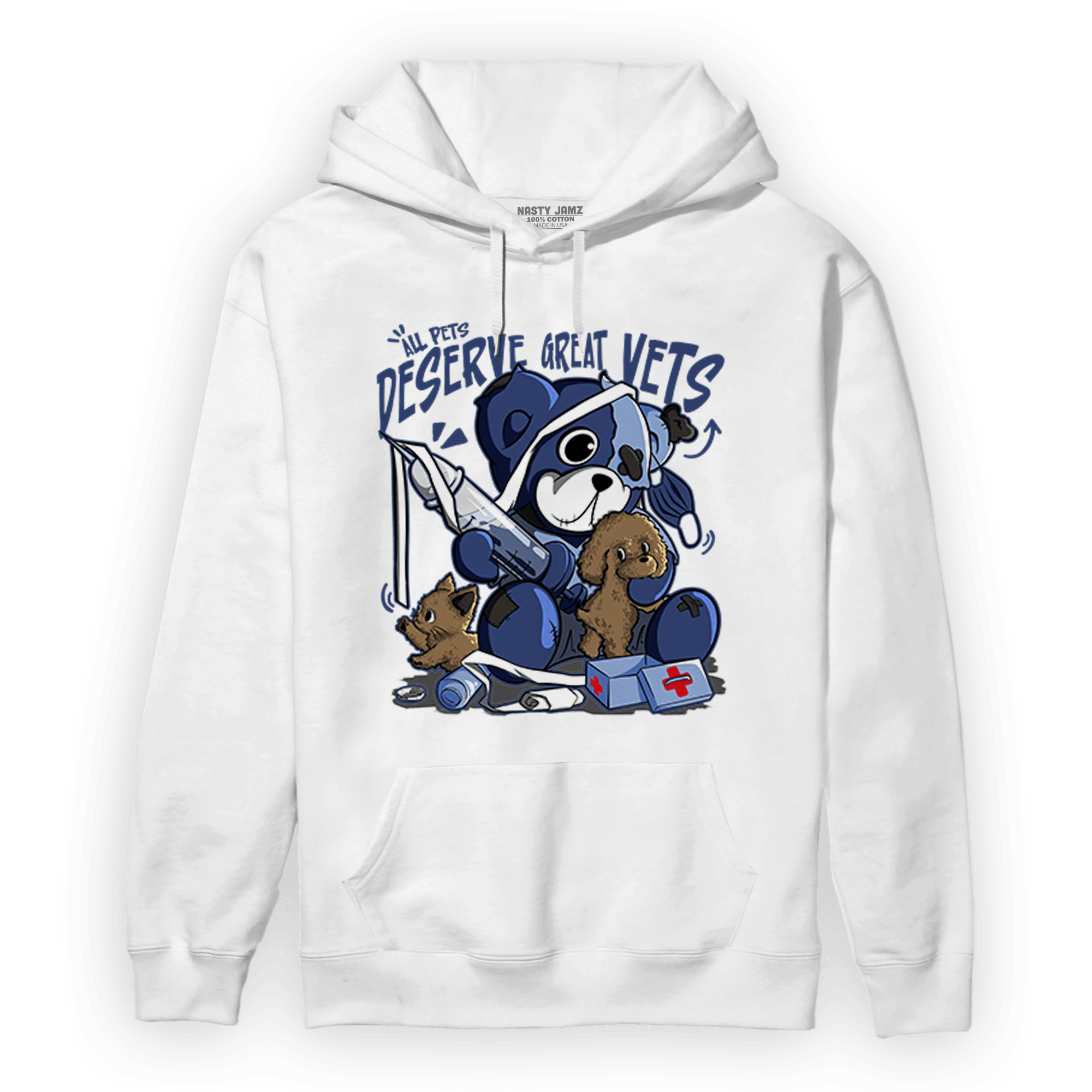 Midnight Navy 5s Hoodie Match Veterinary BER - NastyJamz