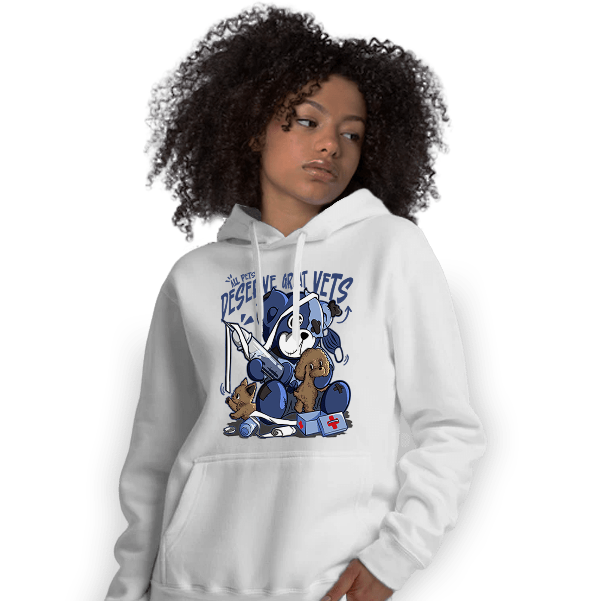 Midnight Navy 5s Hoodie Match Veterinary BER - NastyJamz