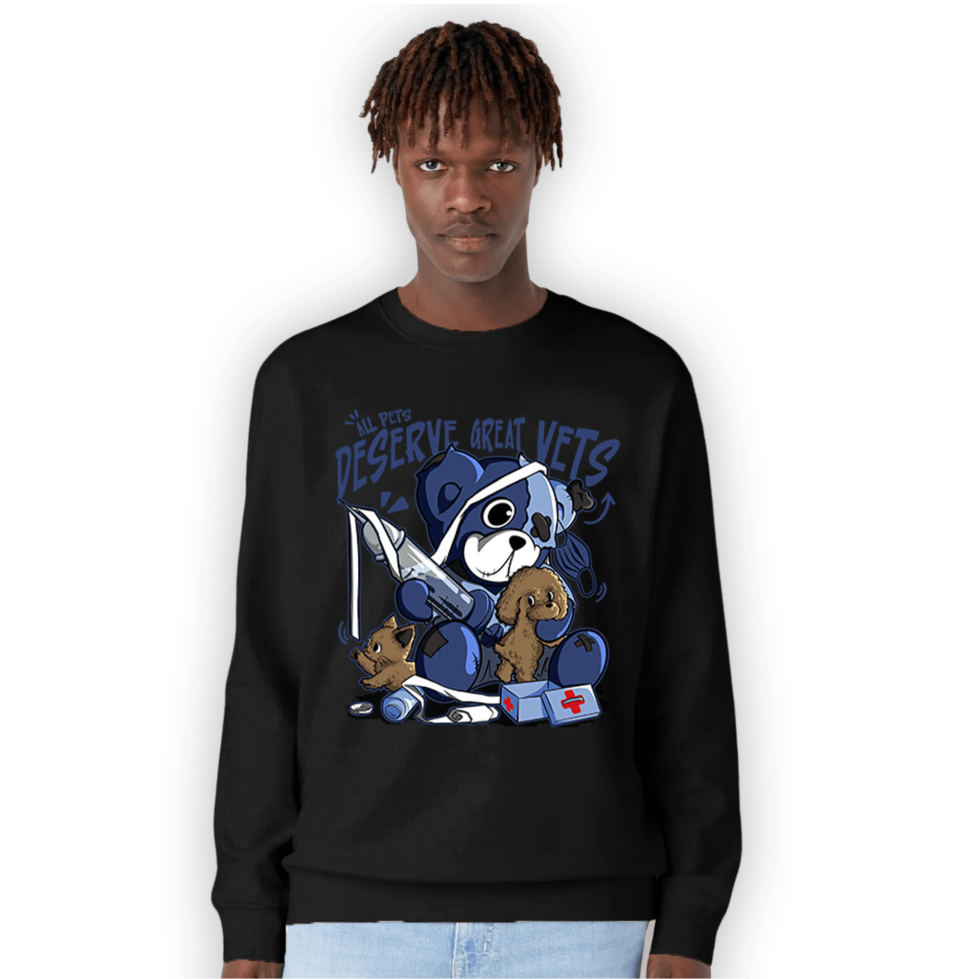 Midnight Navy 5s Sweatshirt Match Veterinary BER - NastyJamz
