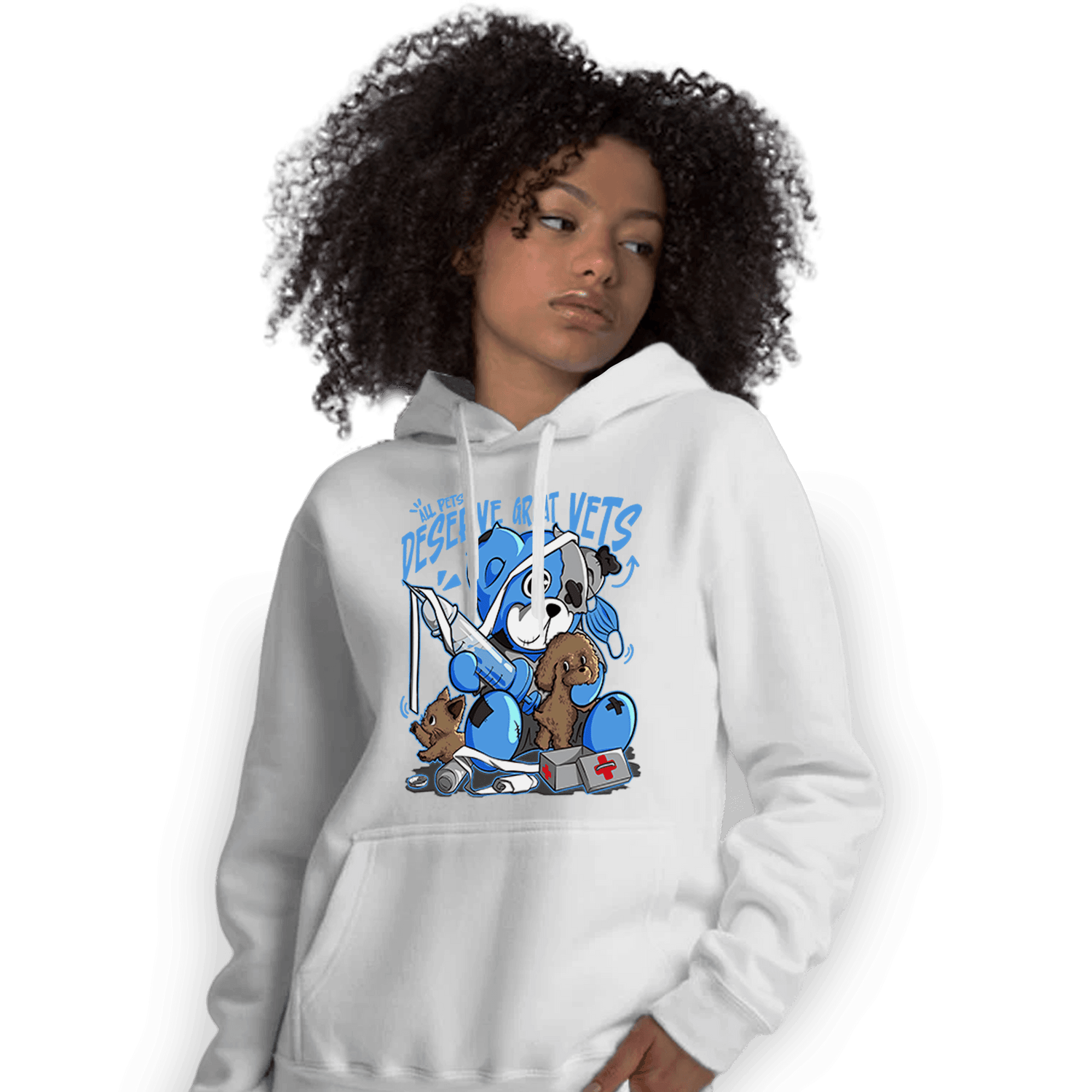 University Blue 5s Hoodie Match Veterinary BER - NastyJamz