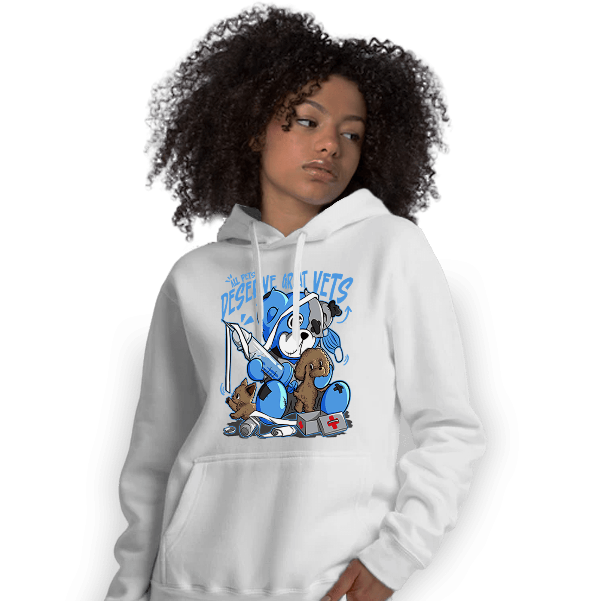 University Blue 5s Hoodie Match Veterinary BER - NastyJamz