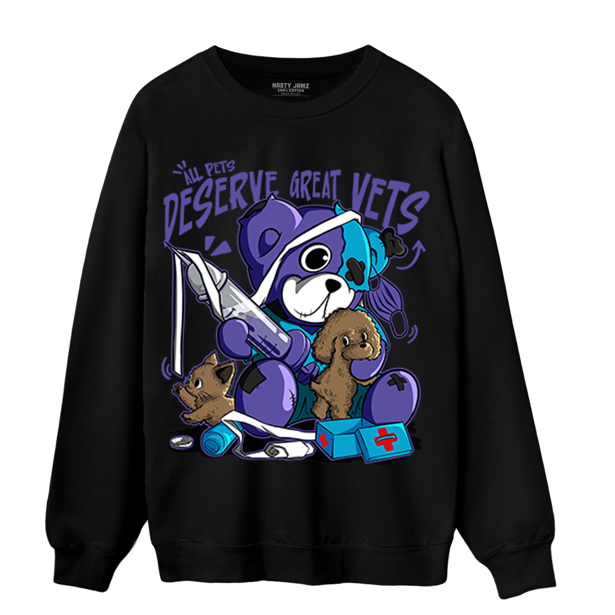 Aqua 6s Sweatshirt Match Veterinary BER - NastyJamz