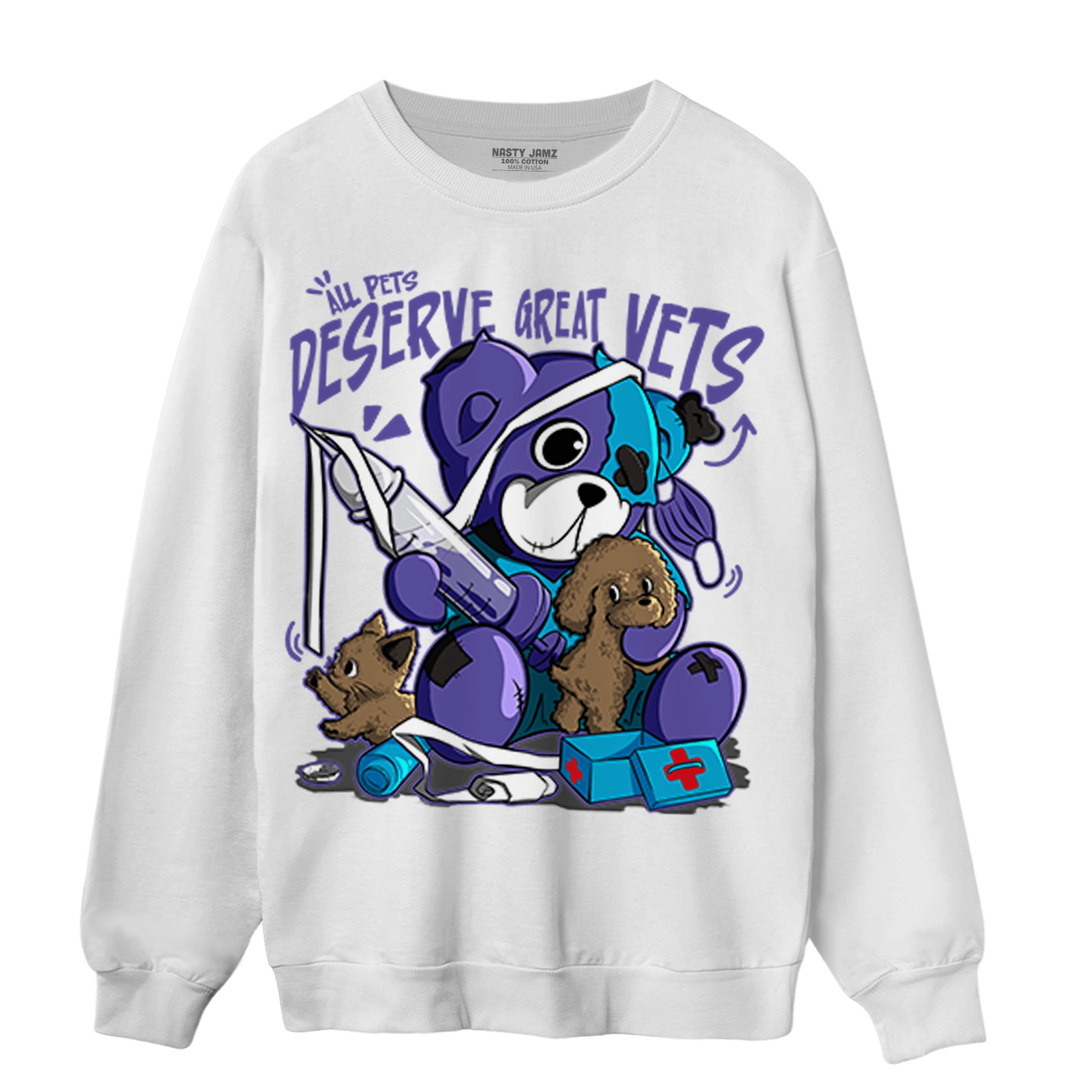 Aqua 6s Sweatshirt Match Veterinary BER - NastyJamz