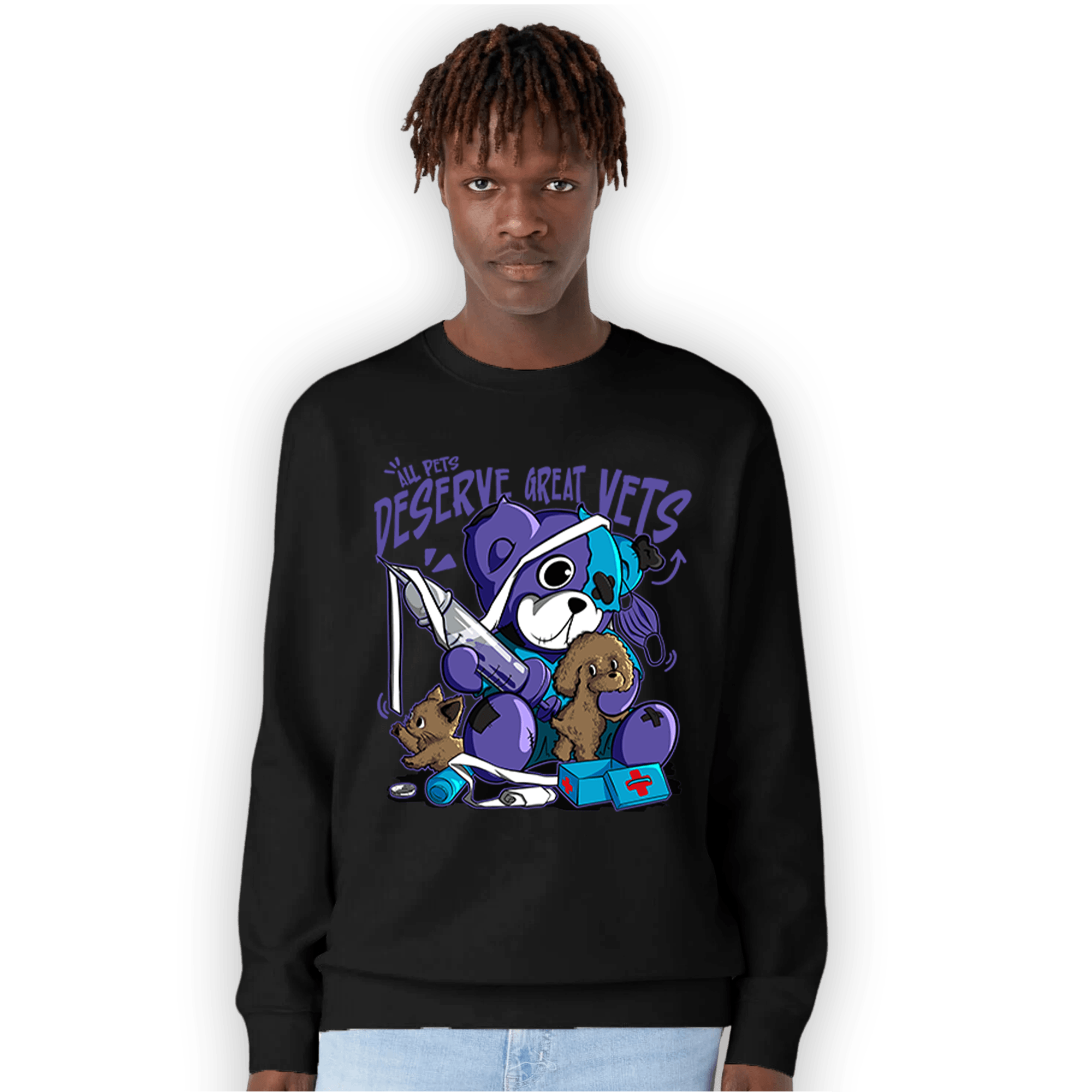 Aqua 6s Sweatshirt Match Veterinary BER - NastyJamz