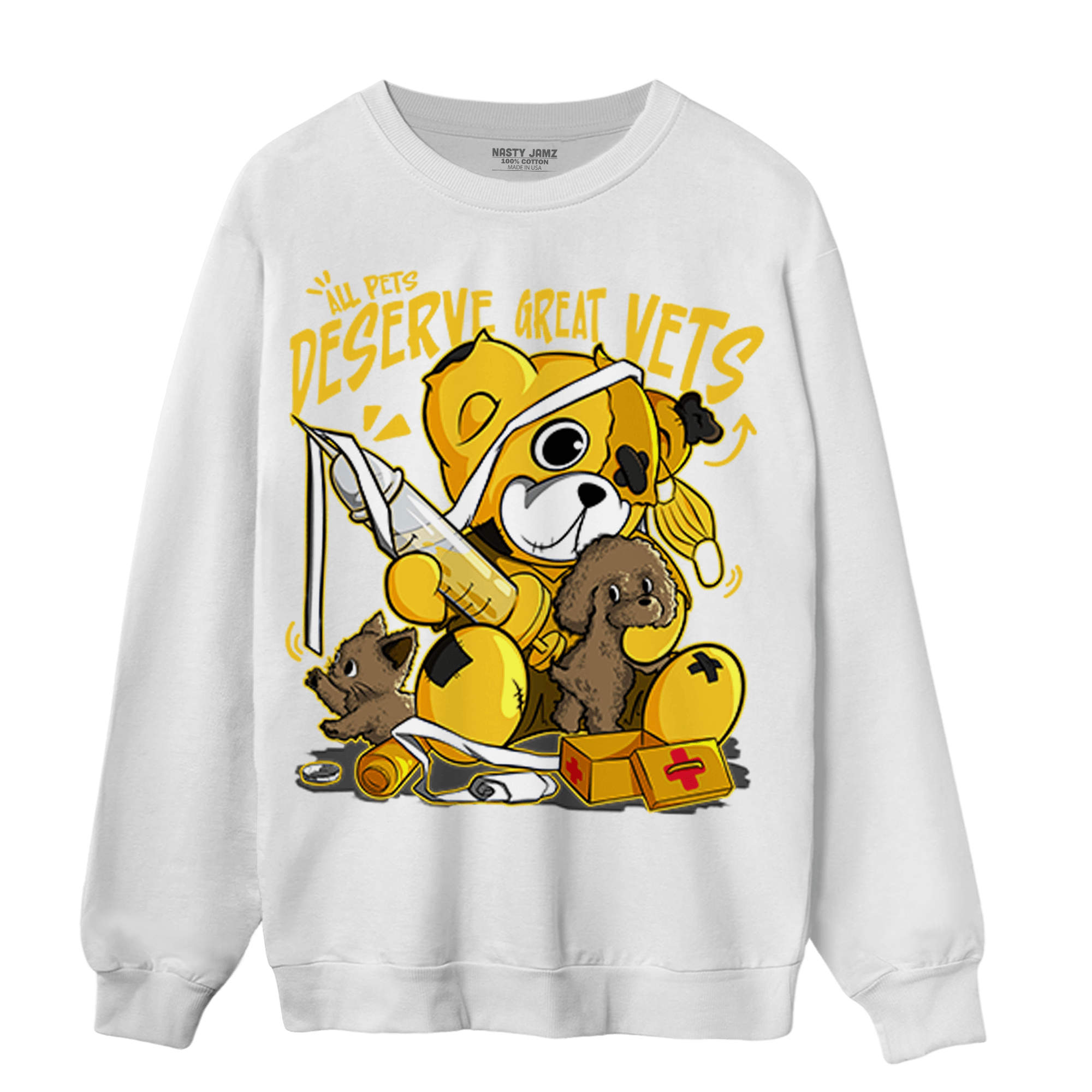 Yellow Ochre 6s Sweatshirt Match Veterinary BER - NastyJamz