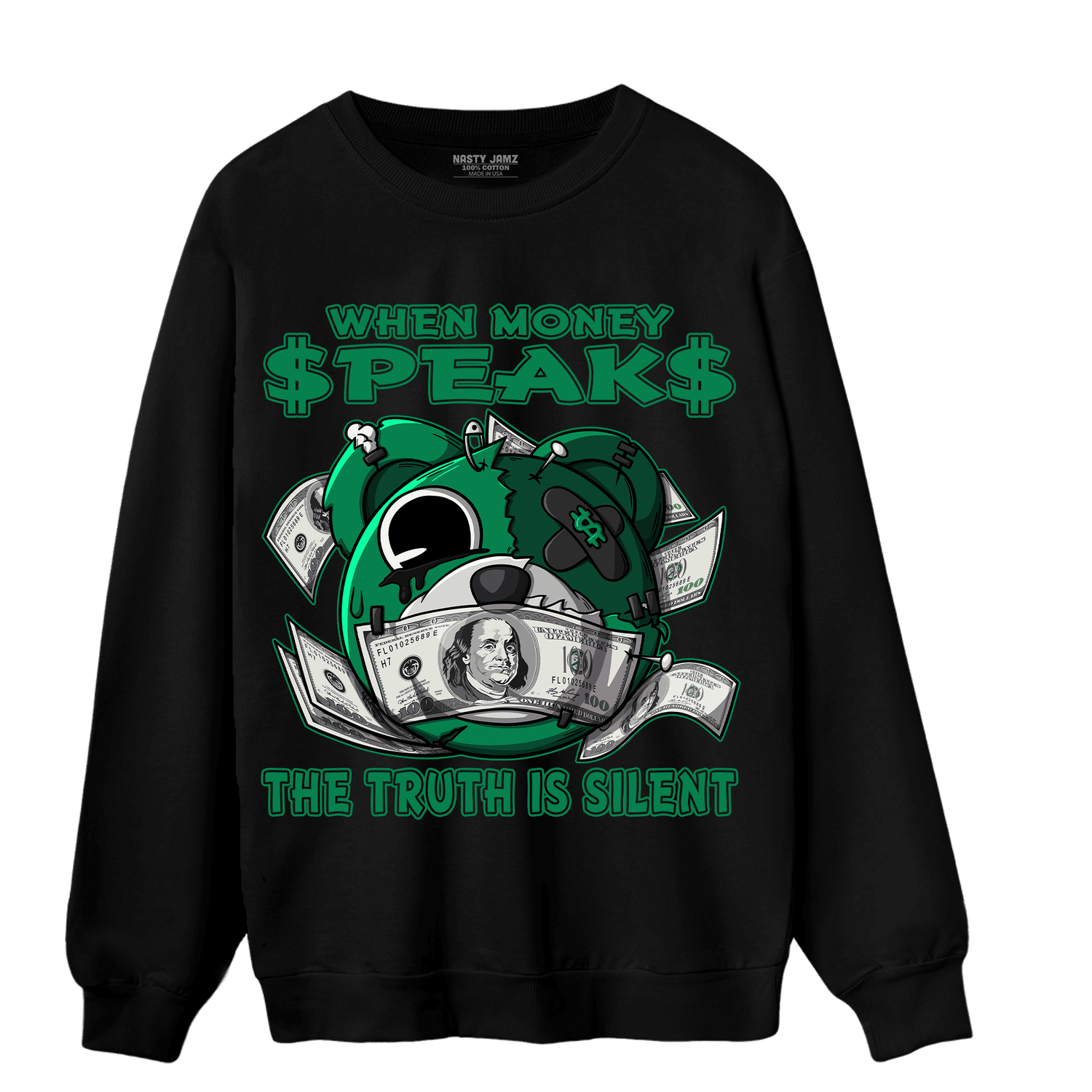 Celtic Lucky Green 1s Sweatshirt Match When Money Speaks Ber - NastyJamz