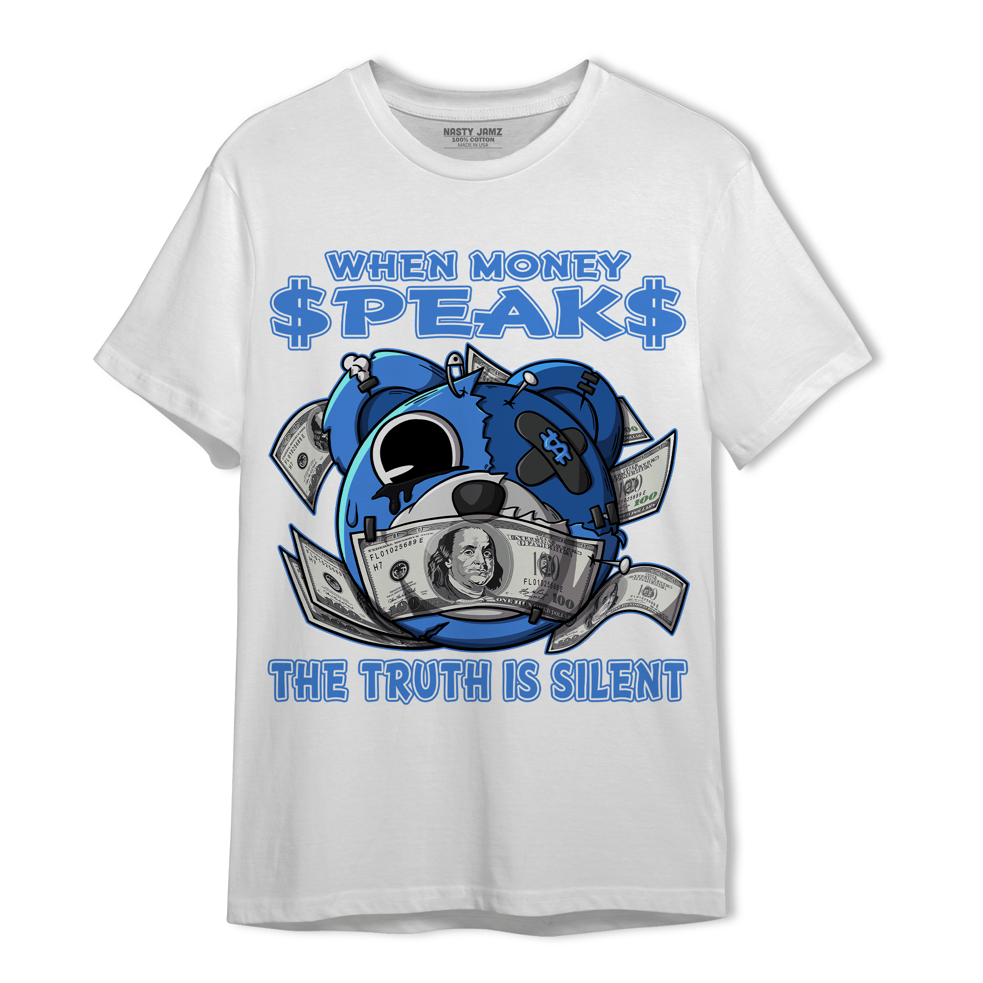 University Blue Toe 1s T Shirt Match When Money Speaks Ber - NastyJamz