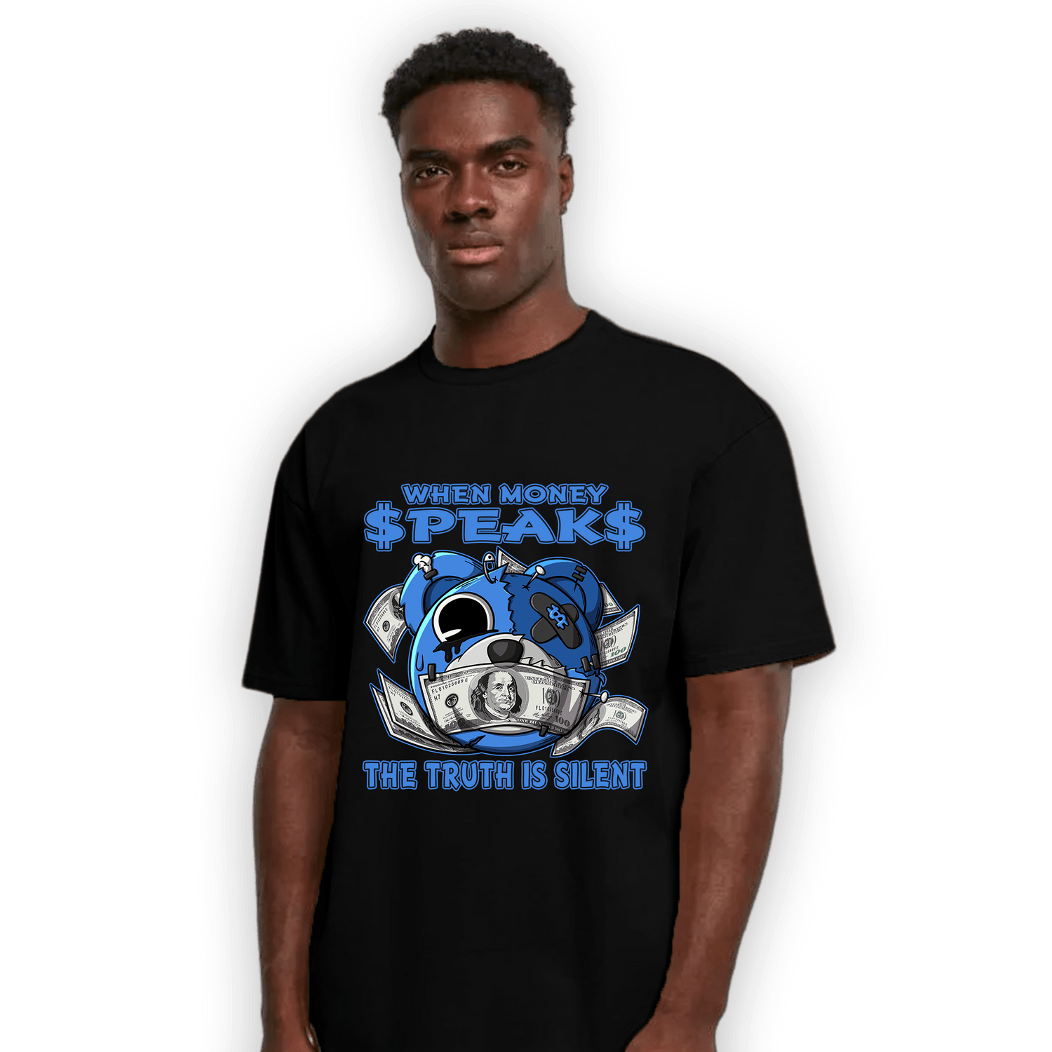 University Blue Toe 1s T Shirt Match When Money Speaks Ber - NastyJamz