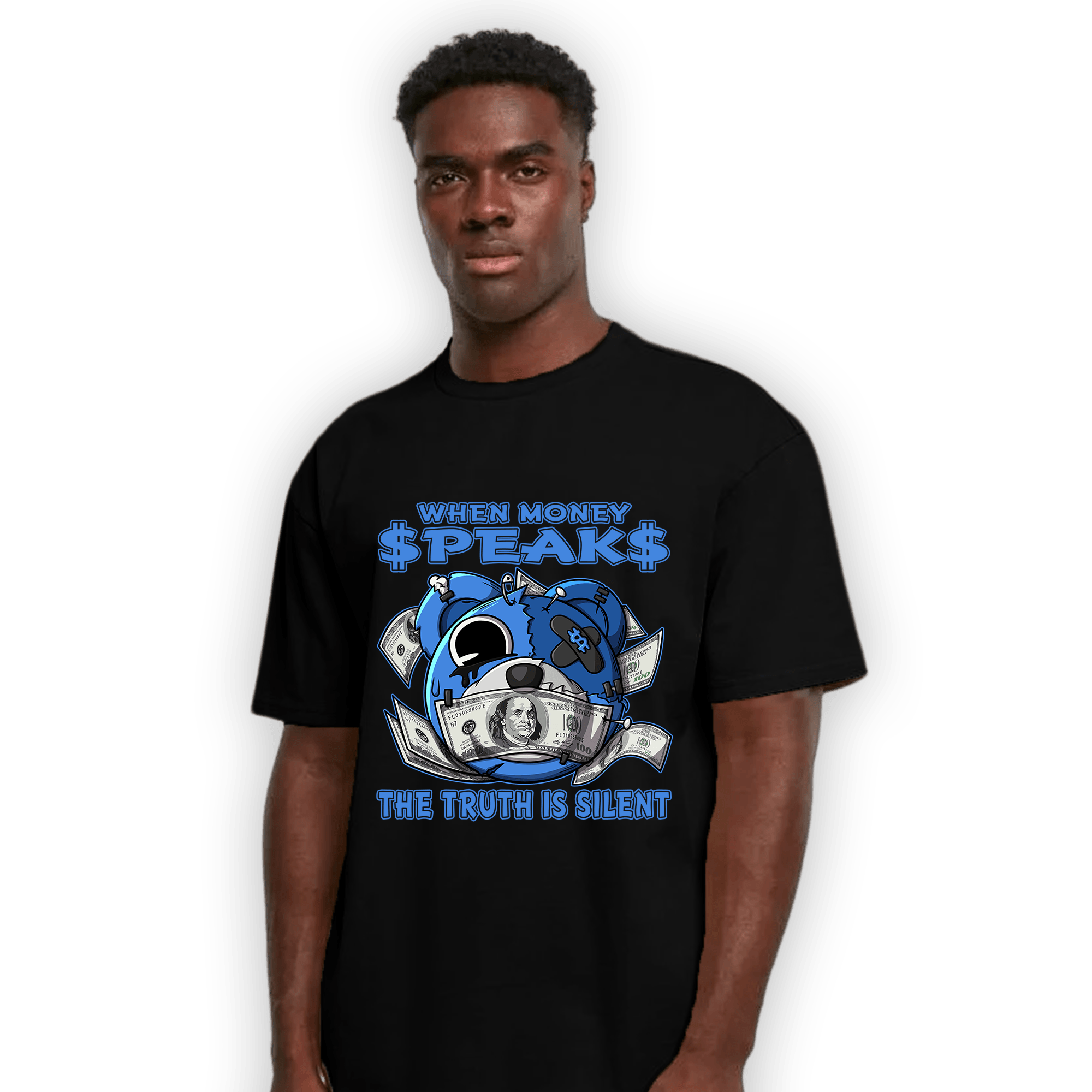 University Blue Toe 1s T Shirt Match When Money Speaks Ber - NastyJamz