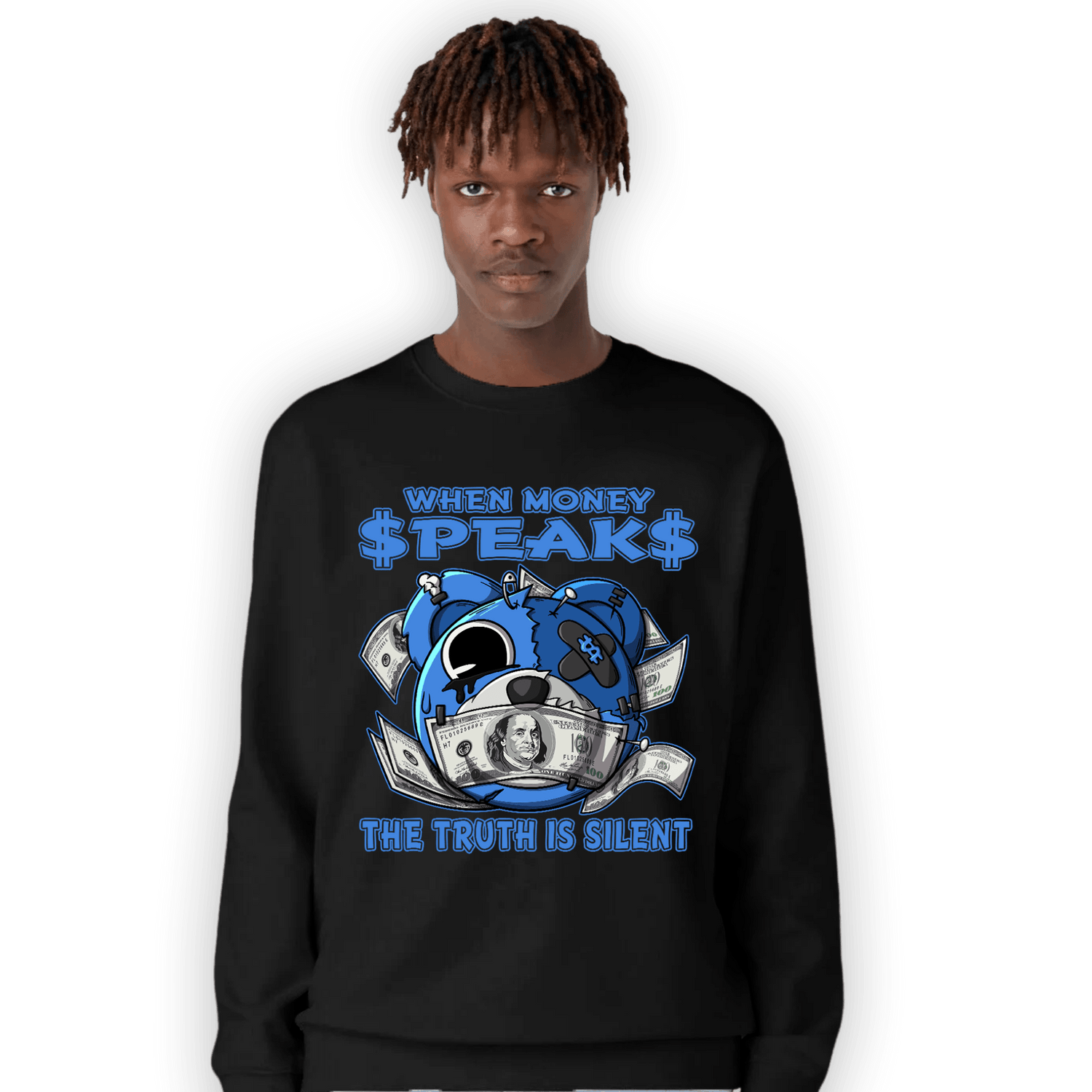 University Blue Toe 1s Sweatshirt Match When Money Speaks Ber - NastyJamz