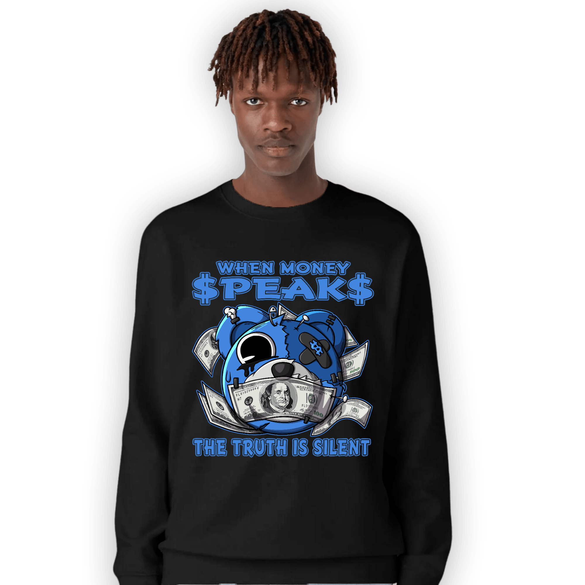 University Blue Toe 1s Sweatshirt Match When Money Speaks Ber - NastyJamz