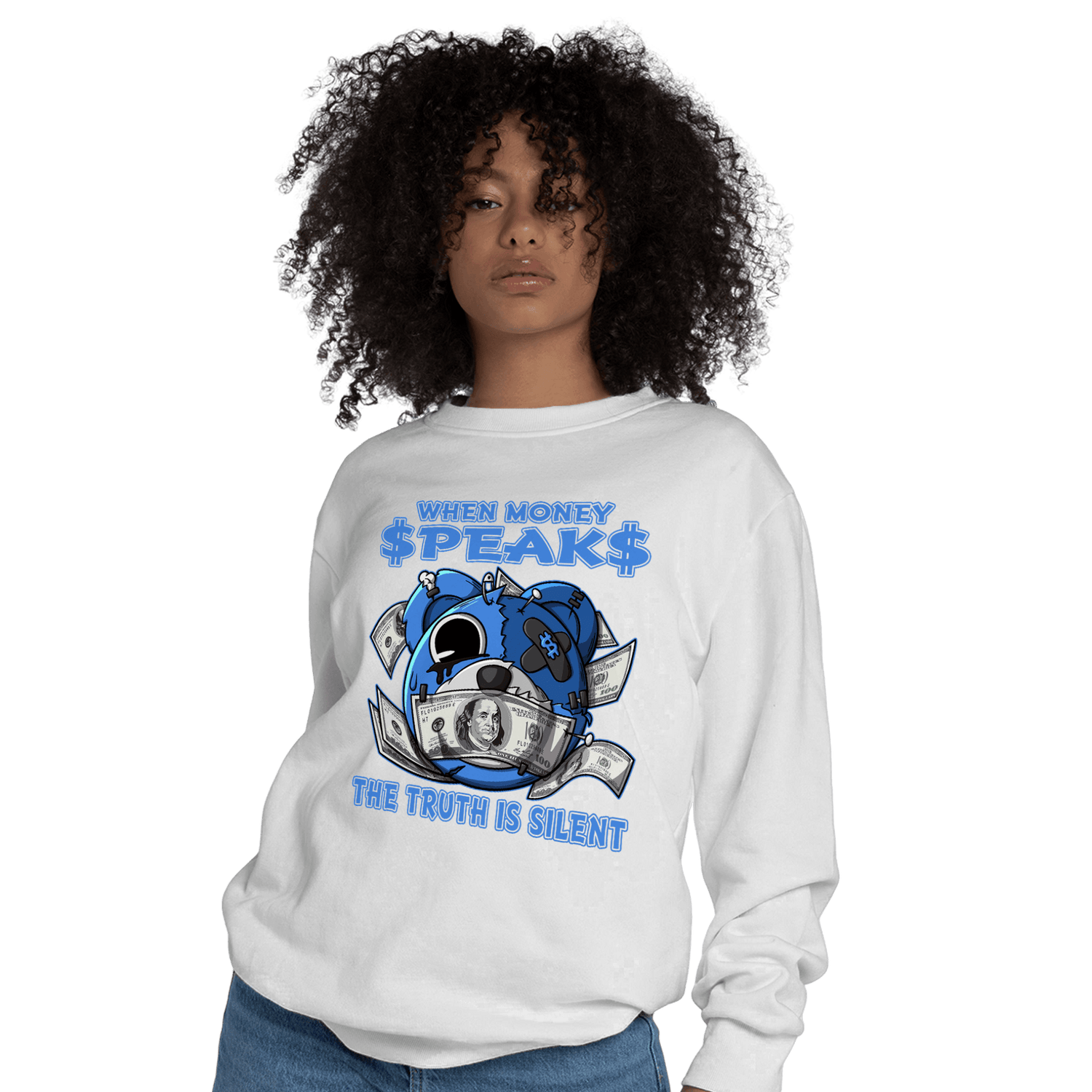 University Blue Toe 1s Sweatshirt Match When Money Speaks Ber - NastyJamz